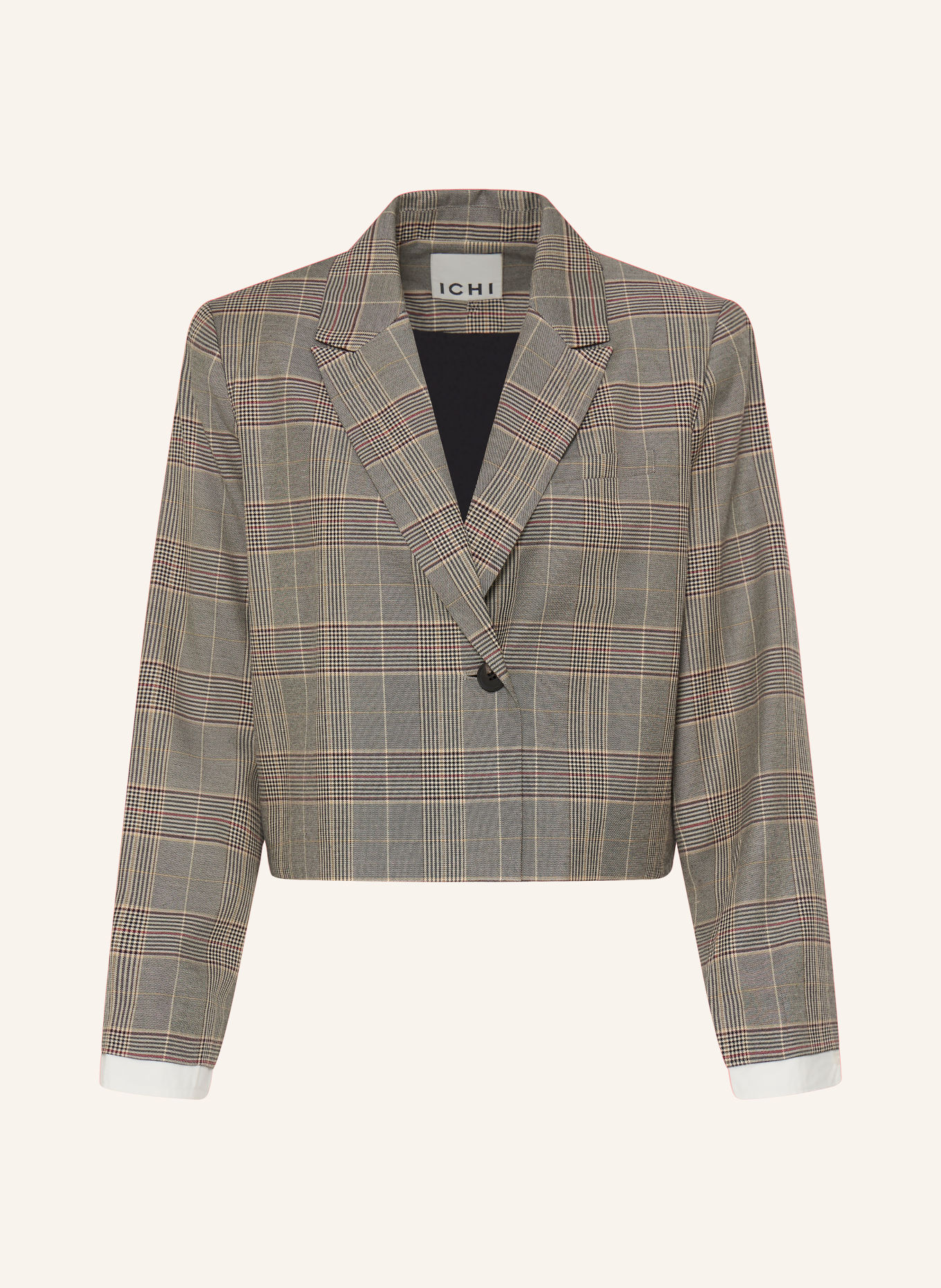 ICHI IHLAITO Blazer: BEIGE / RED / BLACK