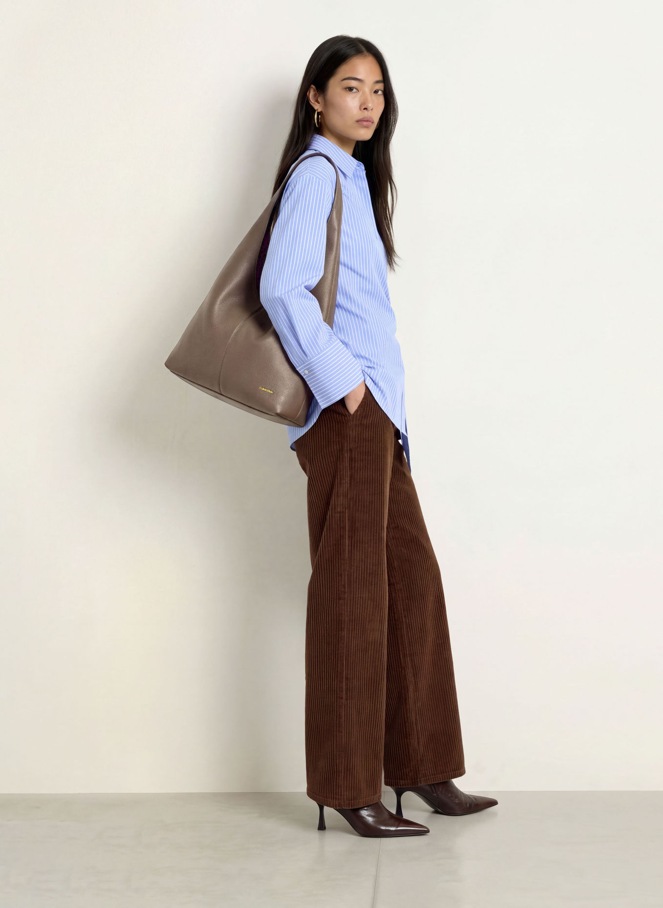 ICHI Corduroy Pants IHTAMARY: 191419 Chicory Coffee