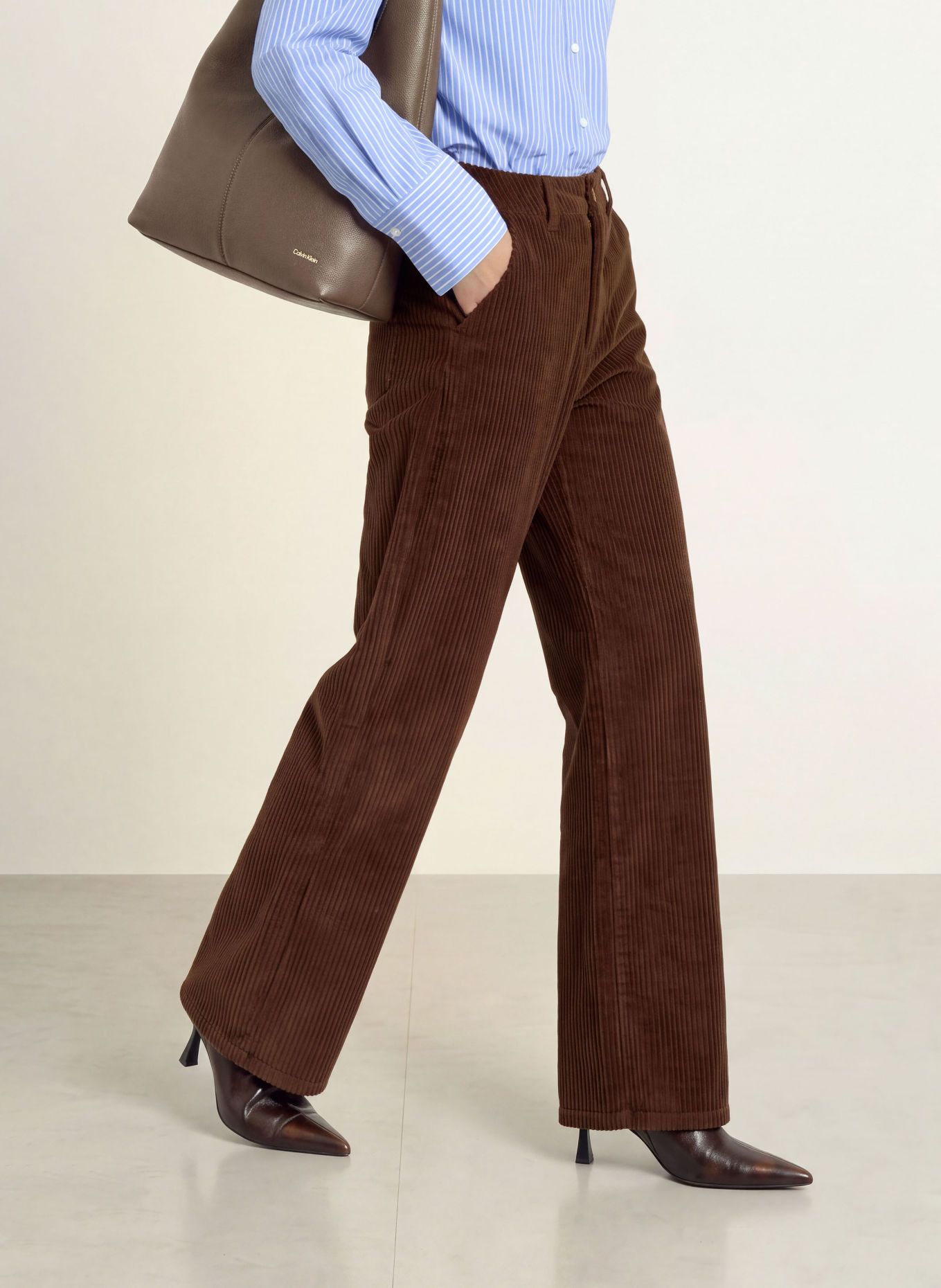 ICHI Corduroy Pants IHTAMARY: 191419 Chicory Coffee