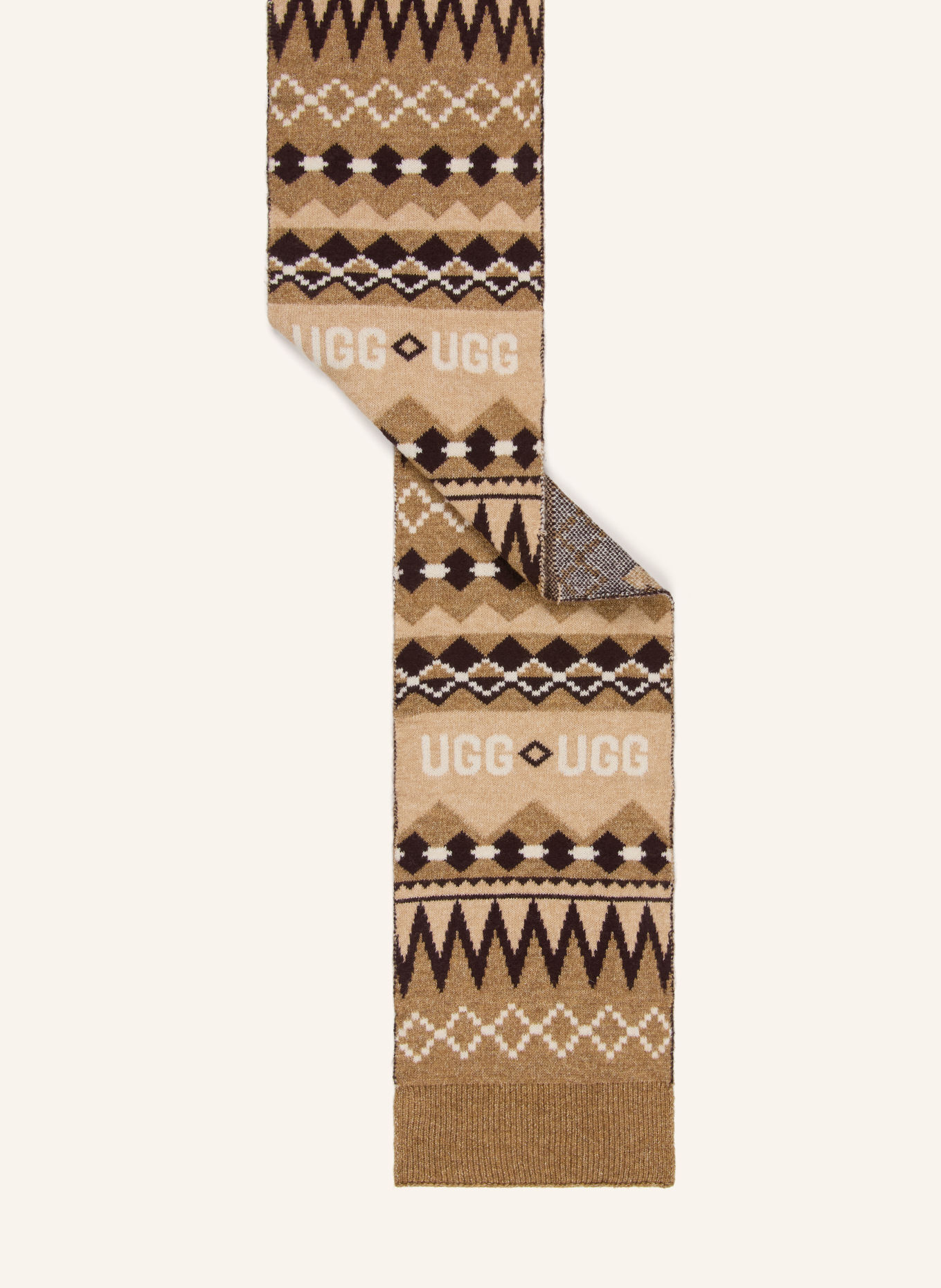 UGG BRAYLEE Scarf: CAMEL / LIGHT BROWN / DARK BROWN