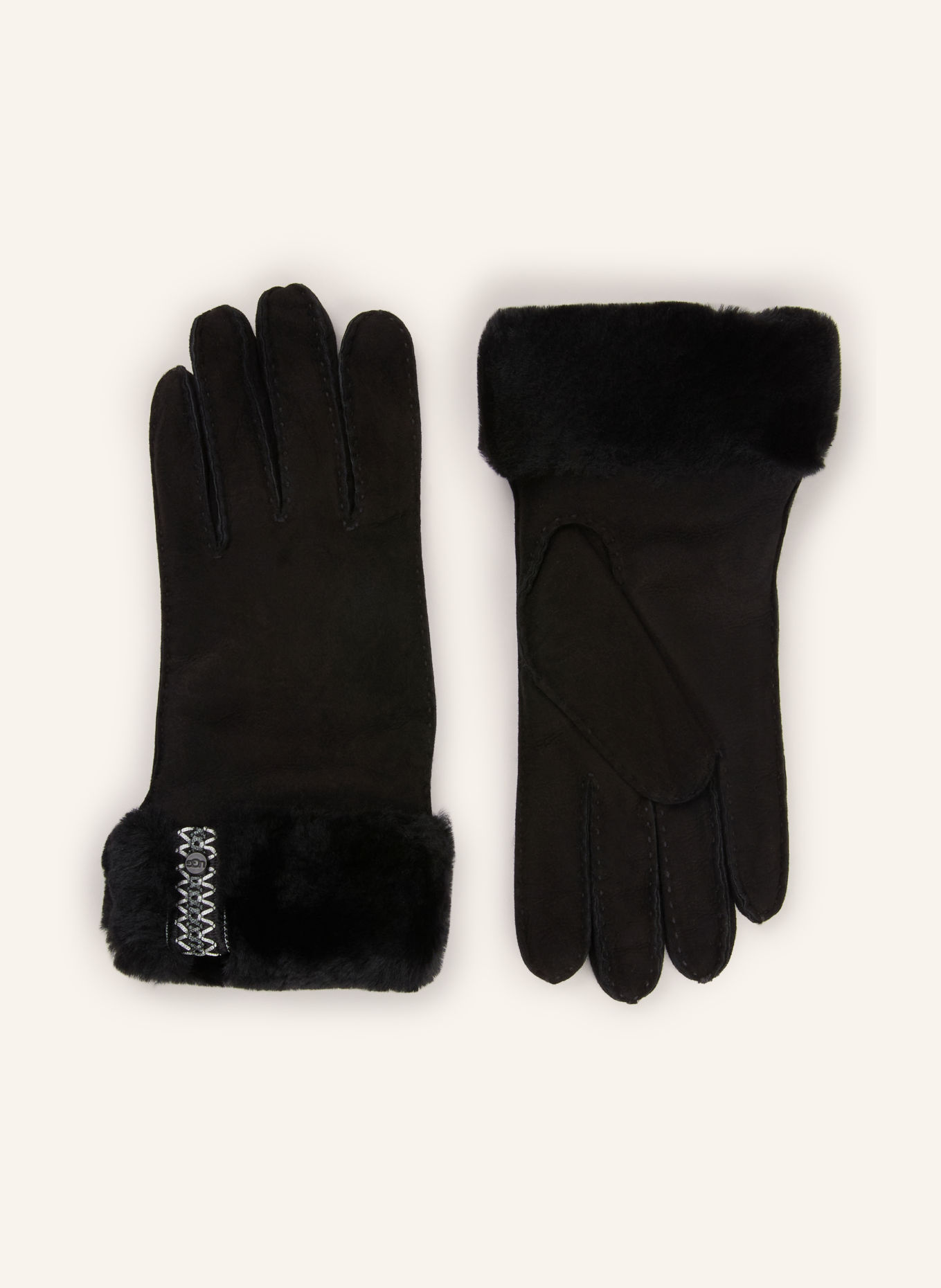 UGG SHEEPSKIN UGGBRAID Gloves with touchscreen functionality: BLACK