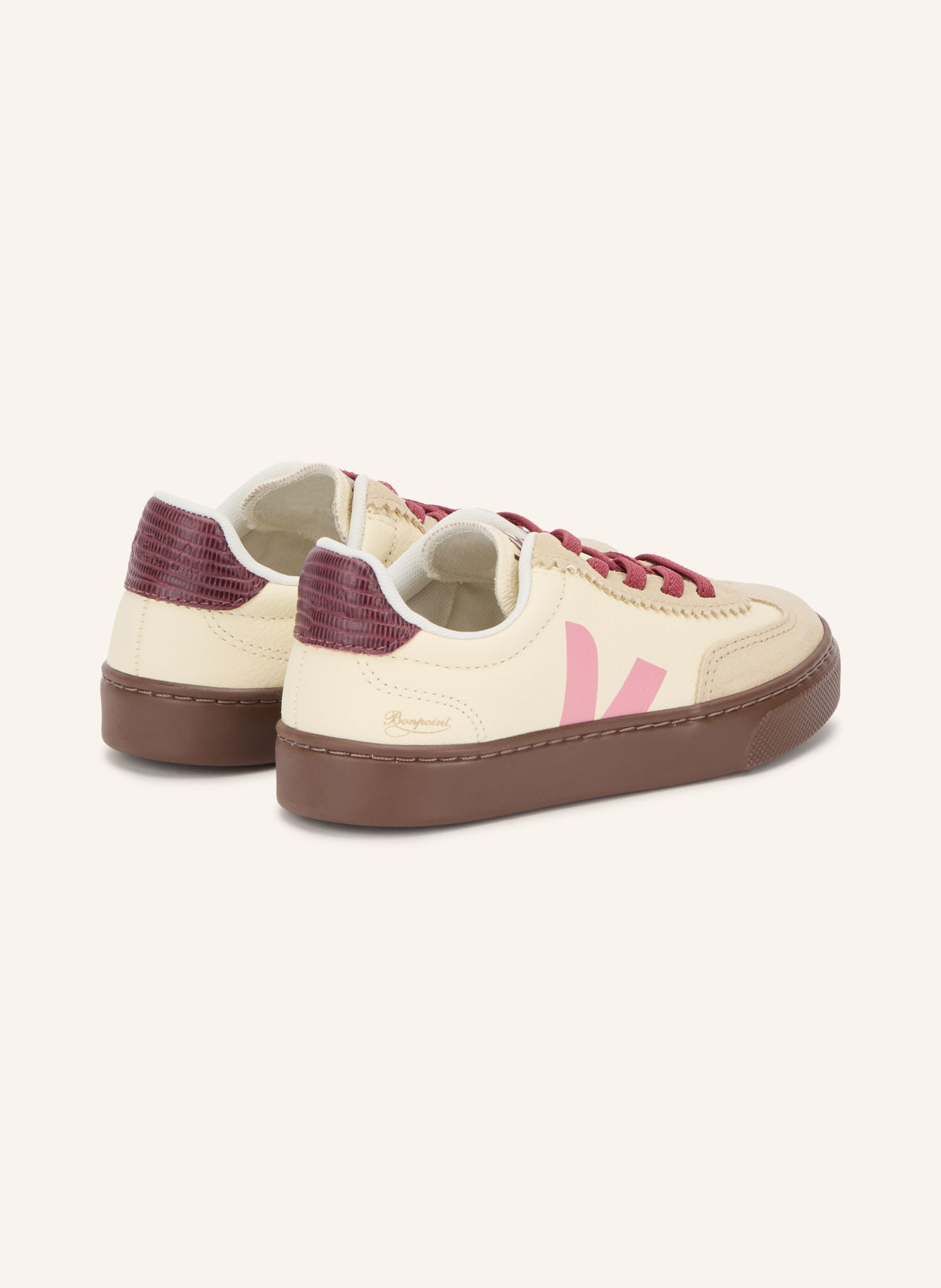 VEJA Sneaker SMALL VOLLEY: ECRU / HELLBRAUN / ROSA