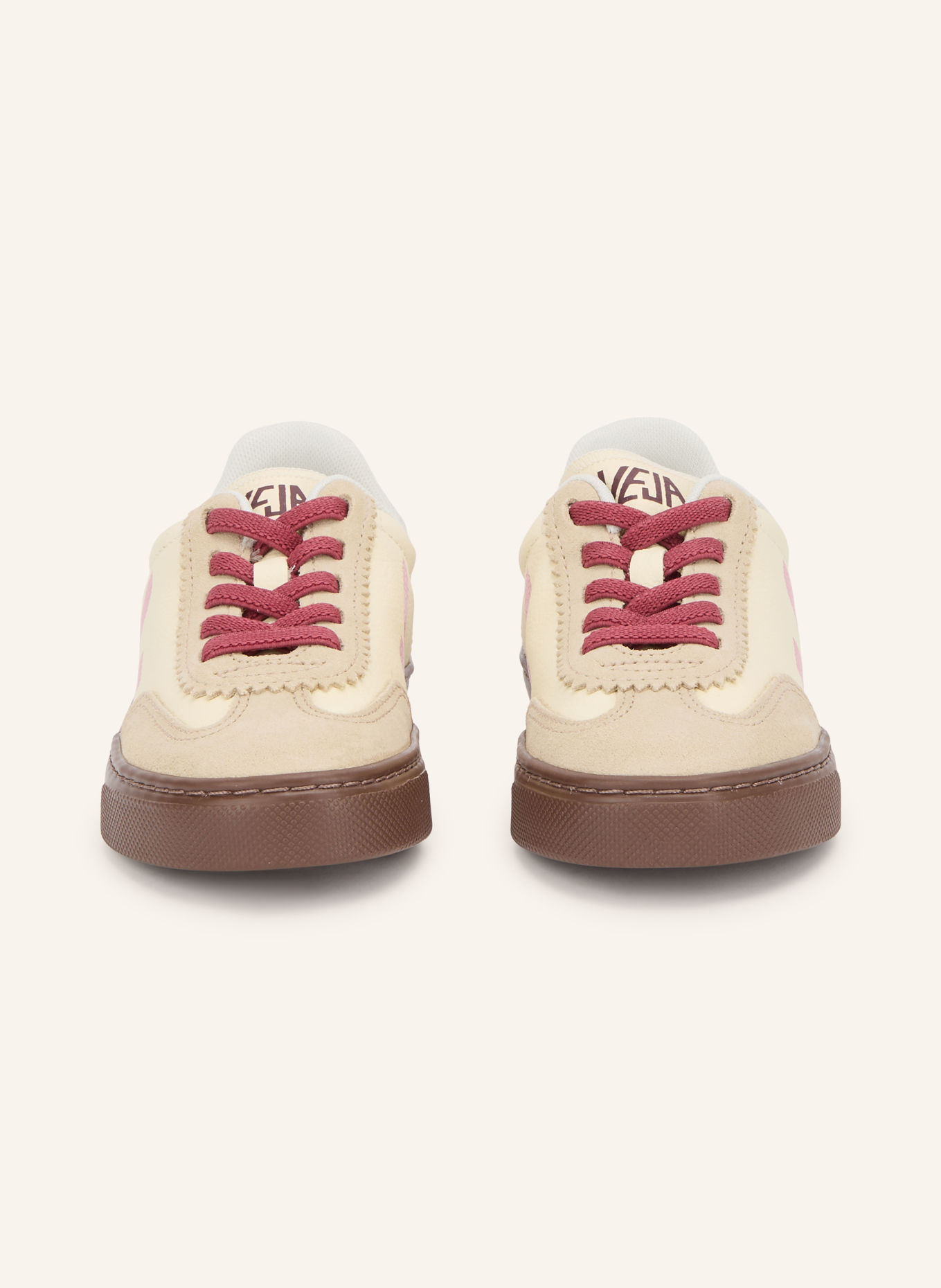 VEJA Sneaker SMALL VOLLEY: ECRU / HELLBRAUN / ROSA