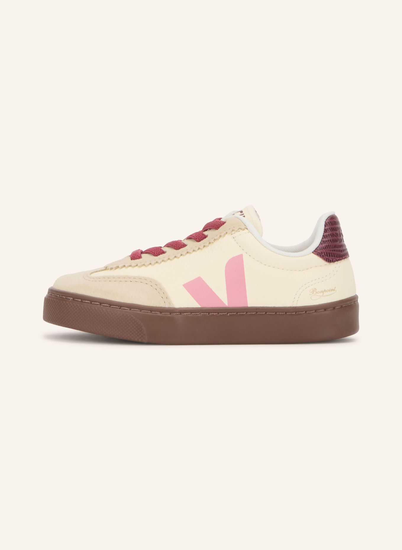 VEJA Sneaker SMALL VOLLEY: ECRU / HELLBRAUN / ROSA