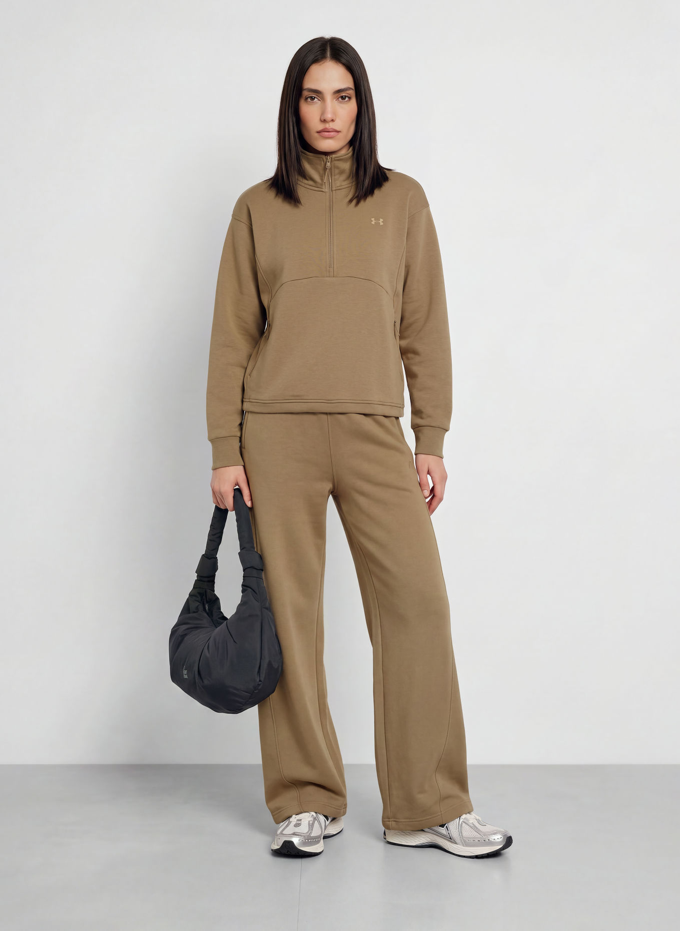 UNDER ARMOUR UA UNSTOPPABLE Half-zip sweatshirt: KHAKI