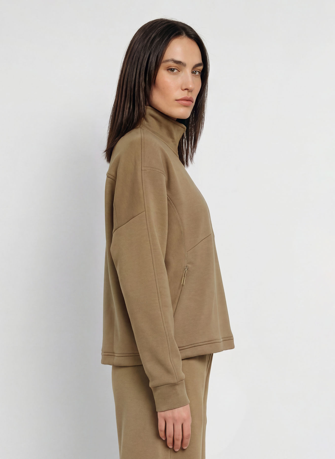 UNDER ARMOUR UA UNSTOPPABLE Half-zip sweatshirt: KHAKI