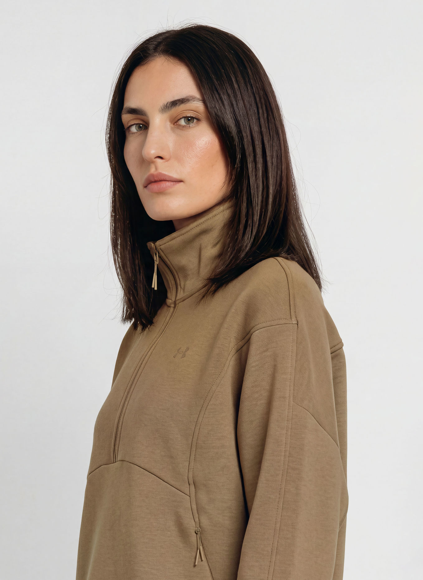 UNDER ARMOUR UA UNSTOPPABLE Half-zip sweatshirt: KHAKI