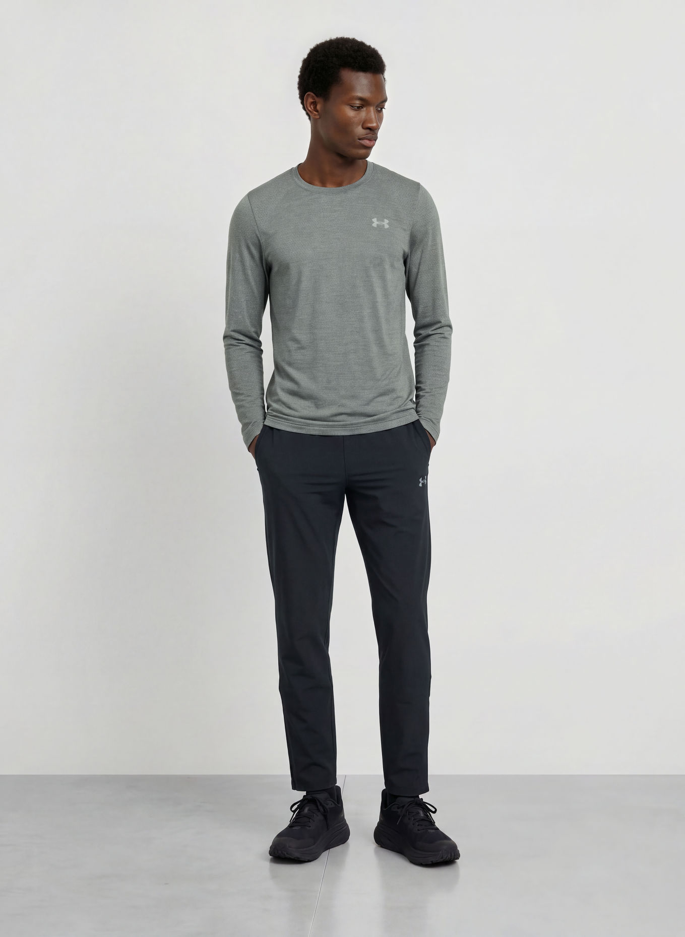 UNDER ARMOUR UA WOOL RUN Functional Shirt: GRAY