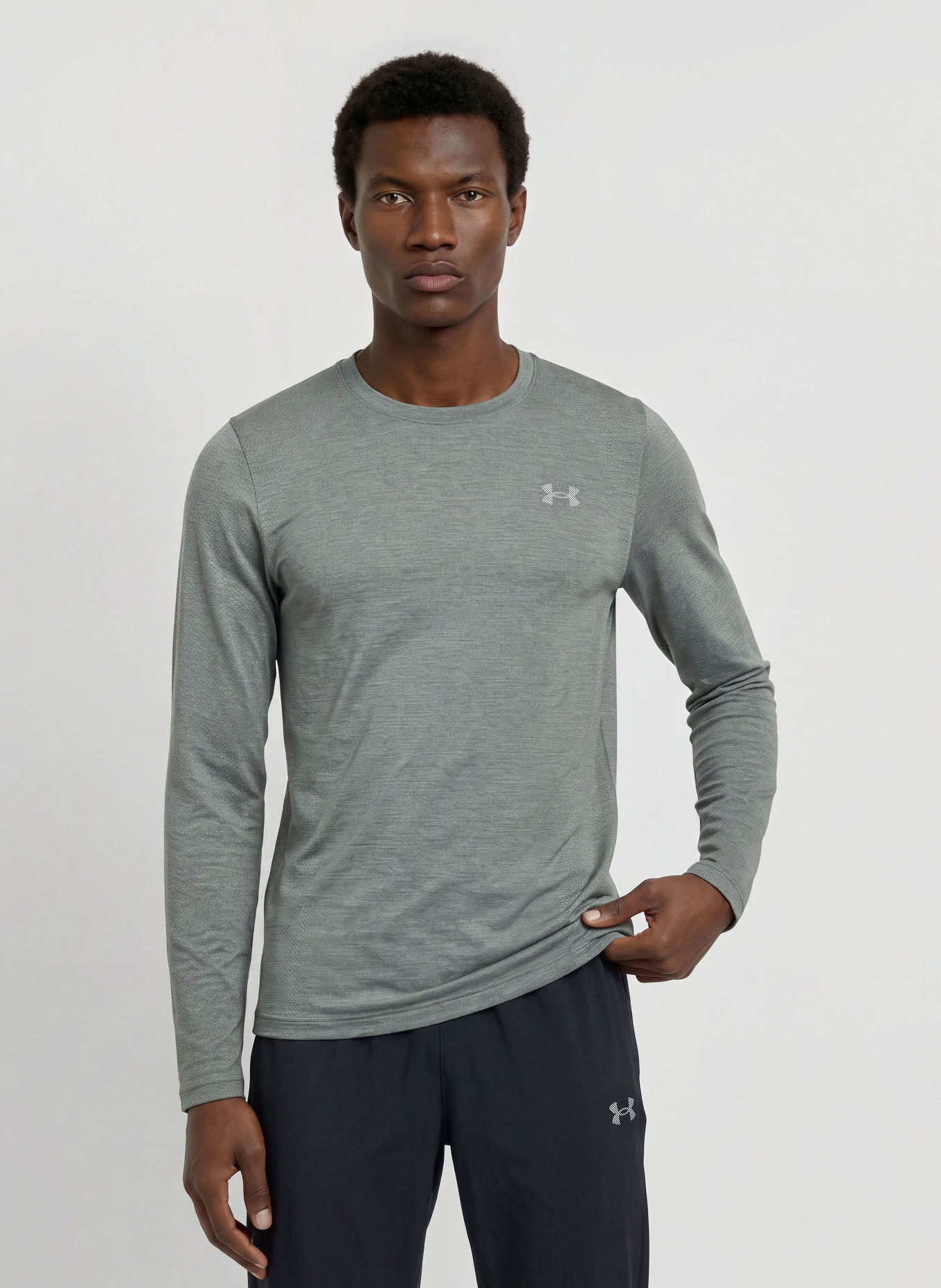 UNDER ARMOUR UA WOOL RUN Functional Shirt: GRAY
