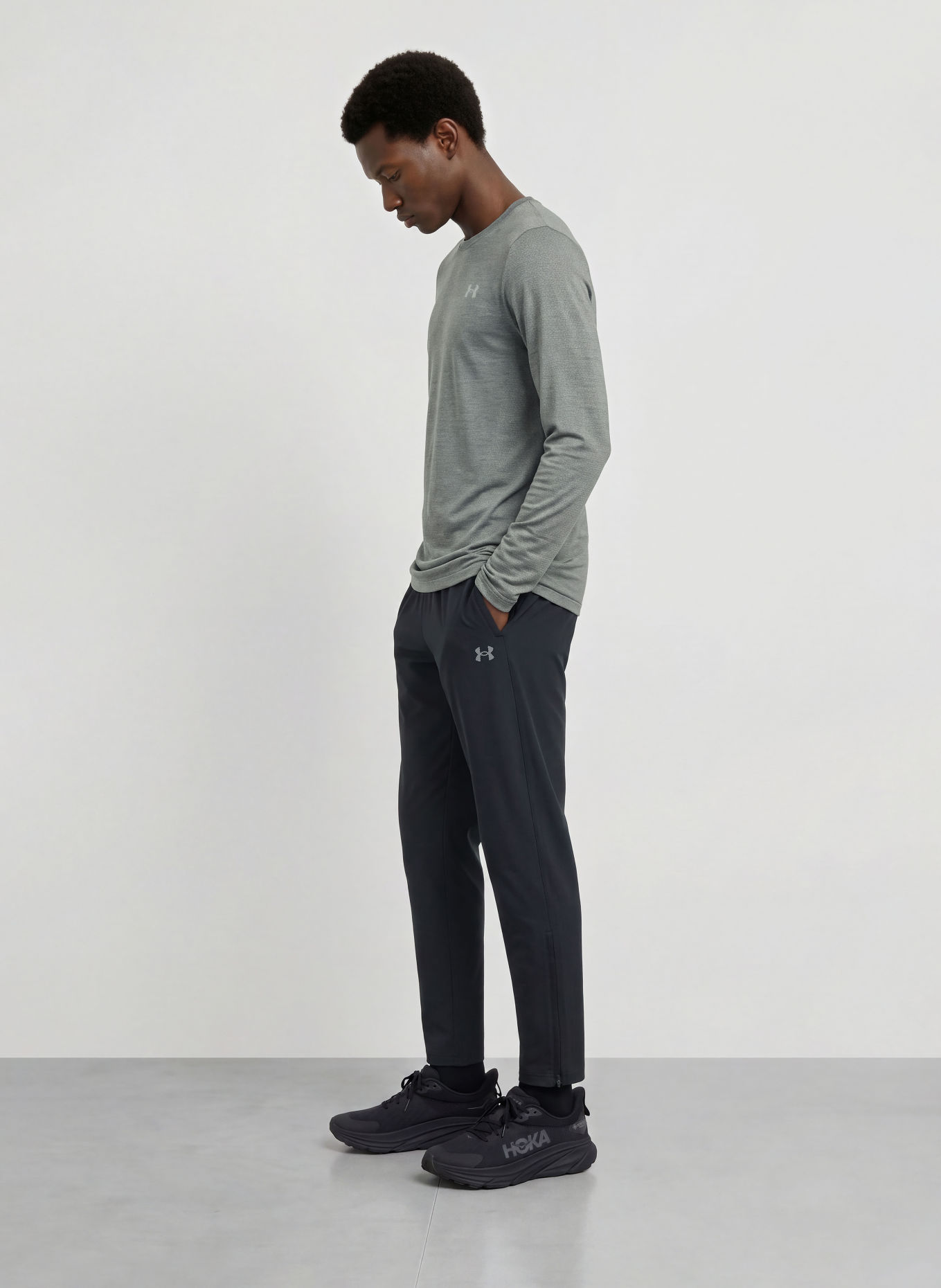 UNDER ARMOUR UA WOOL RUN Functional Shirt: GRAY