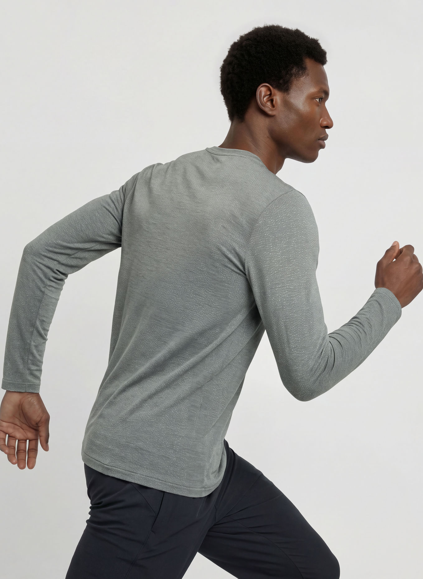 UNDER ARMOUR UA WOOL RUN Functional Shirt: GRAY
