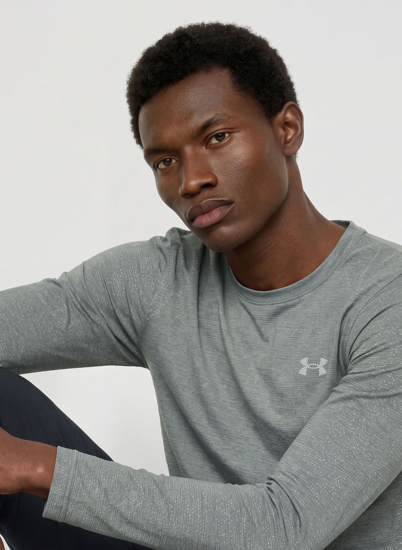 UNDER ARMOUR UA WOOL RUN Functional Shirt: GRAY