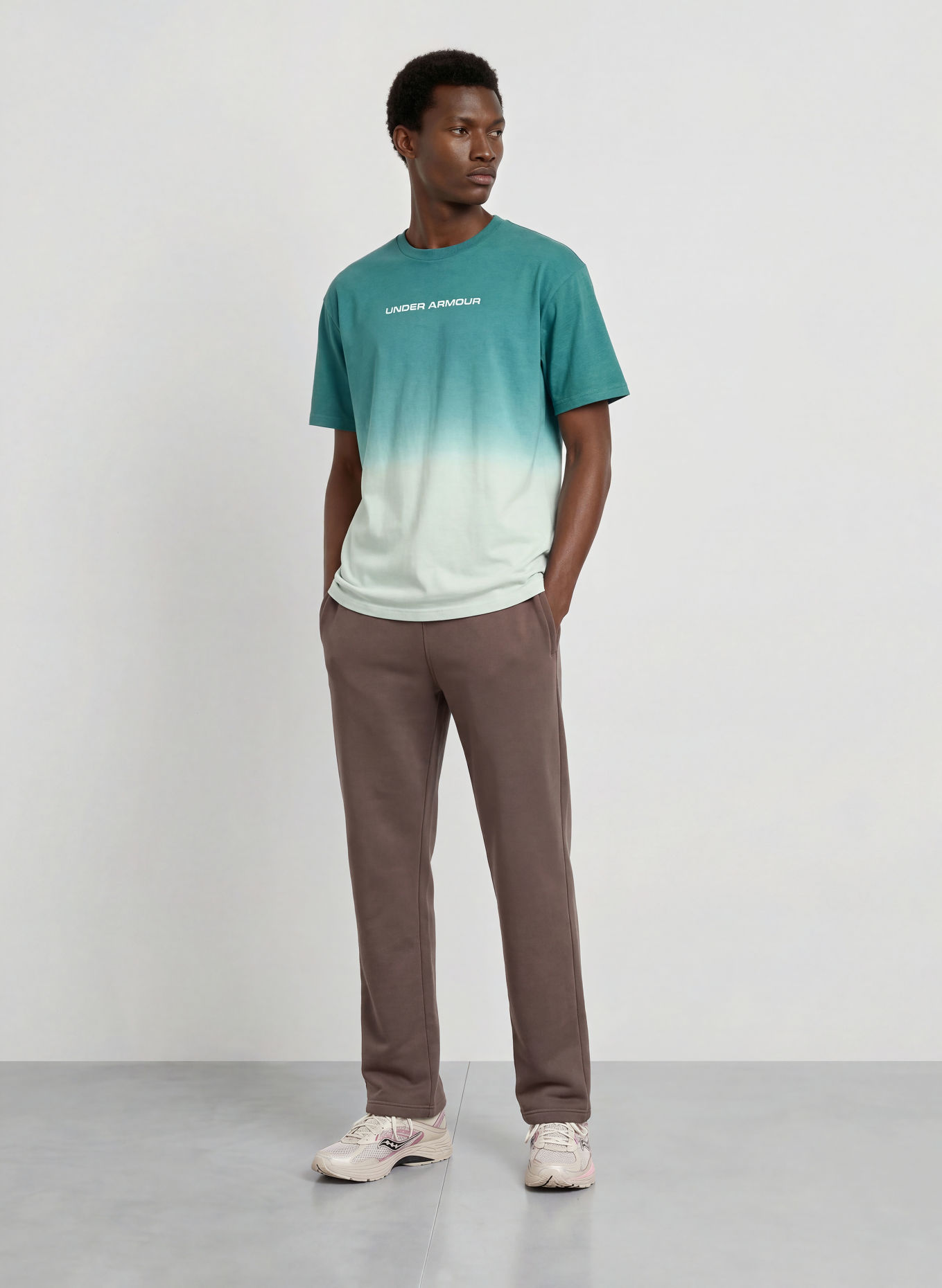 UNDER ARMOUR Koszulka oversize UA HEAVYWEIGHT GRADIENT: ZIELONY / MIĘTOWY