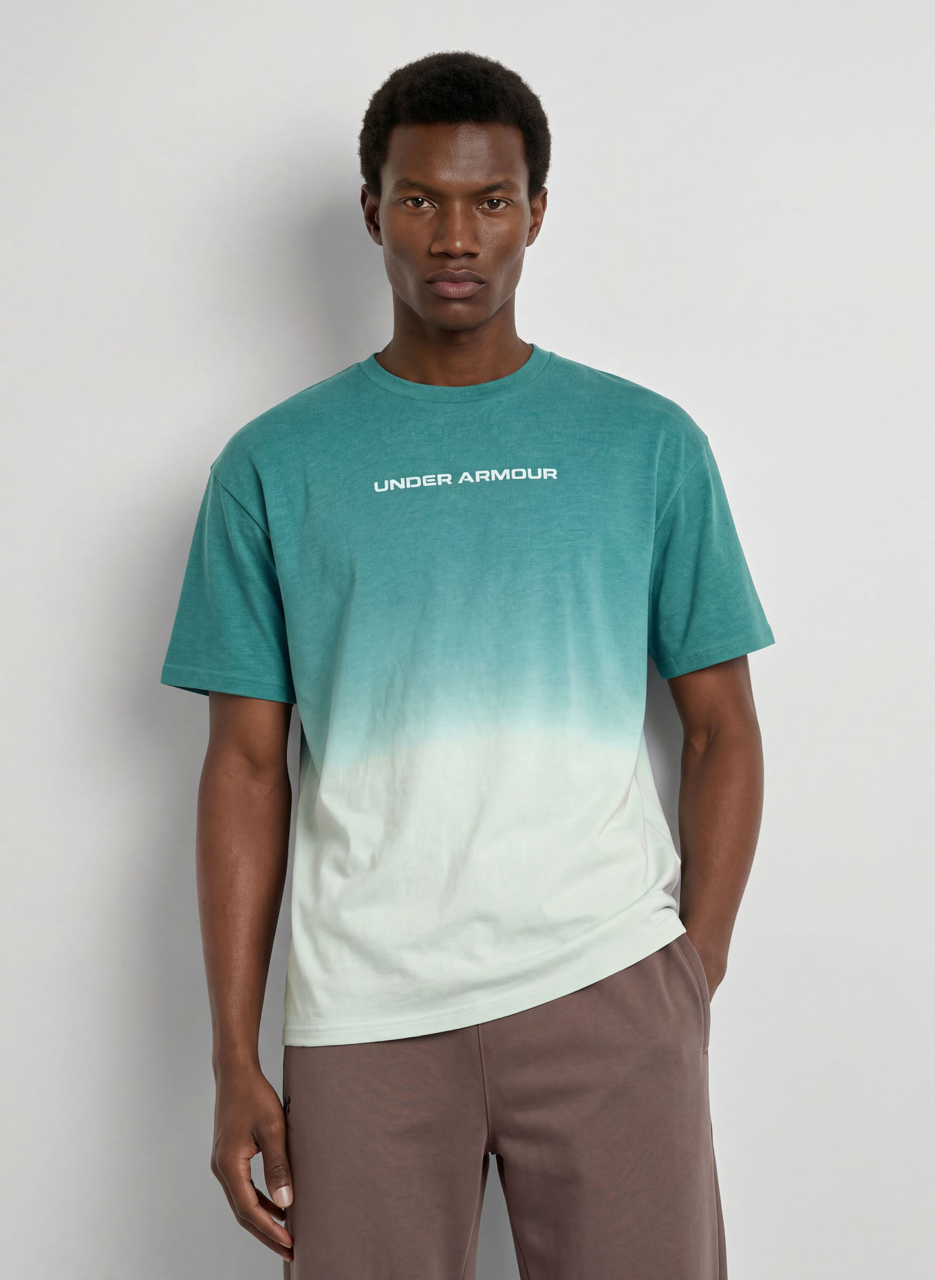 UNDER ARMOUR Koszulka oversize UA HEAVYWEIGHT GRADIENT: ZIELONY / MIĘTOWY