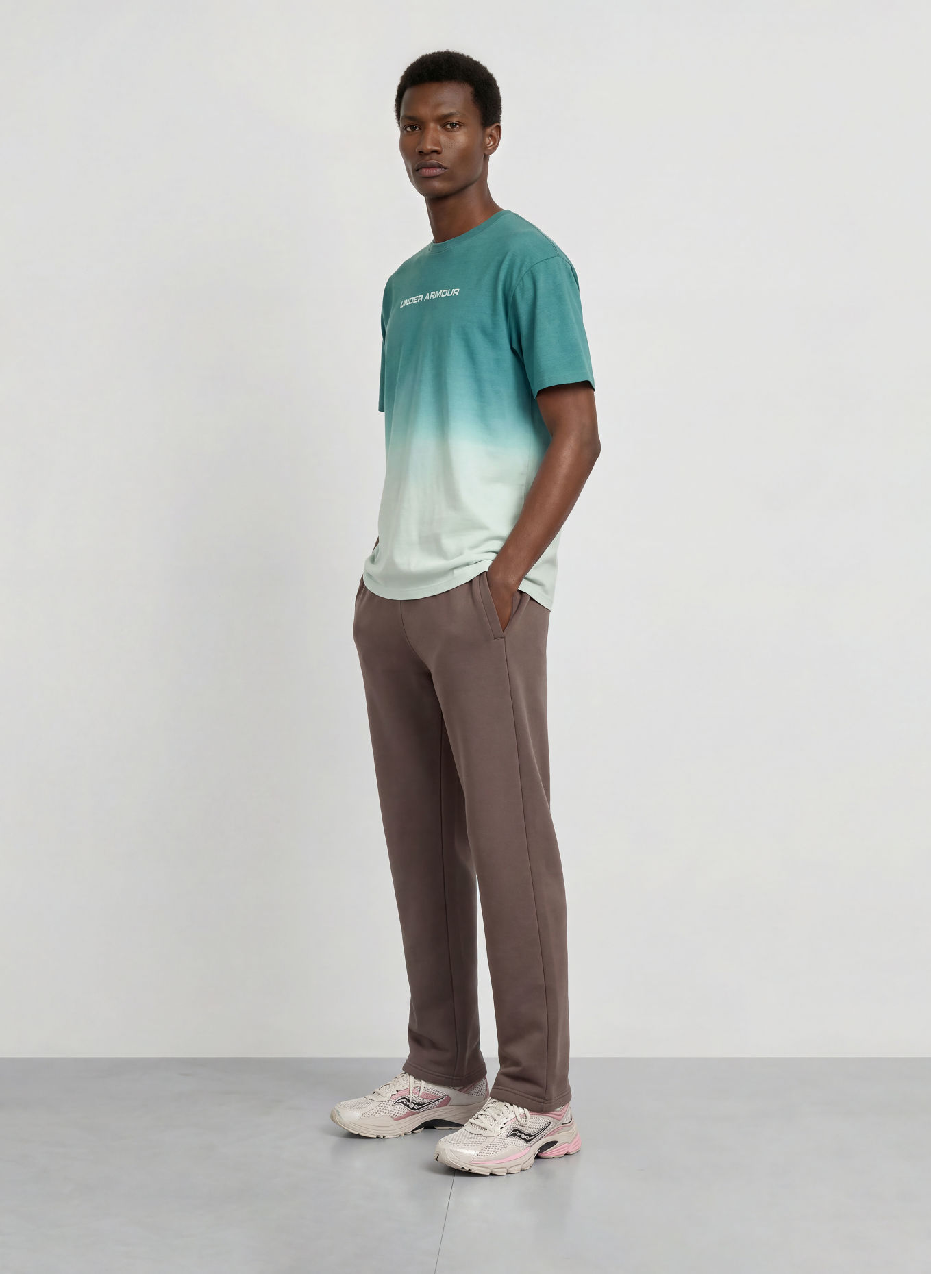 UNDER ARMOUR Koszulka oversize UA HEAVYWEIGHT GRADIENT: ZIELONY / MIĘTOWY