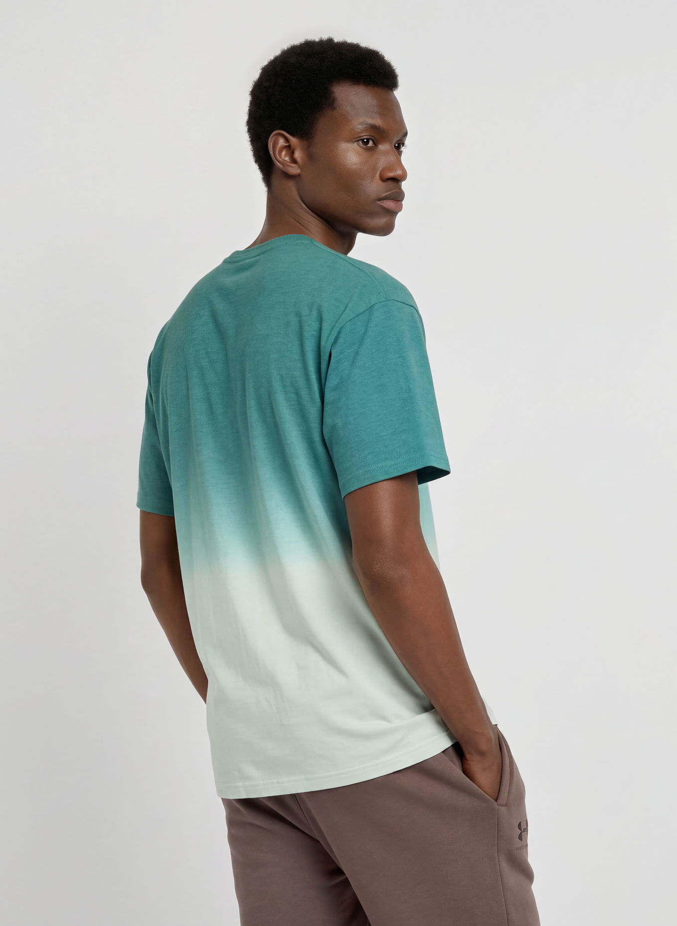 UNDER ARMOUR Koszulka oversize UA HEAVYWEIGHT GRADIENT: ZIELONY / MIĘTOWY
