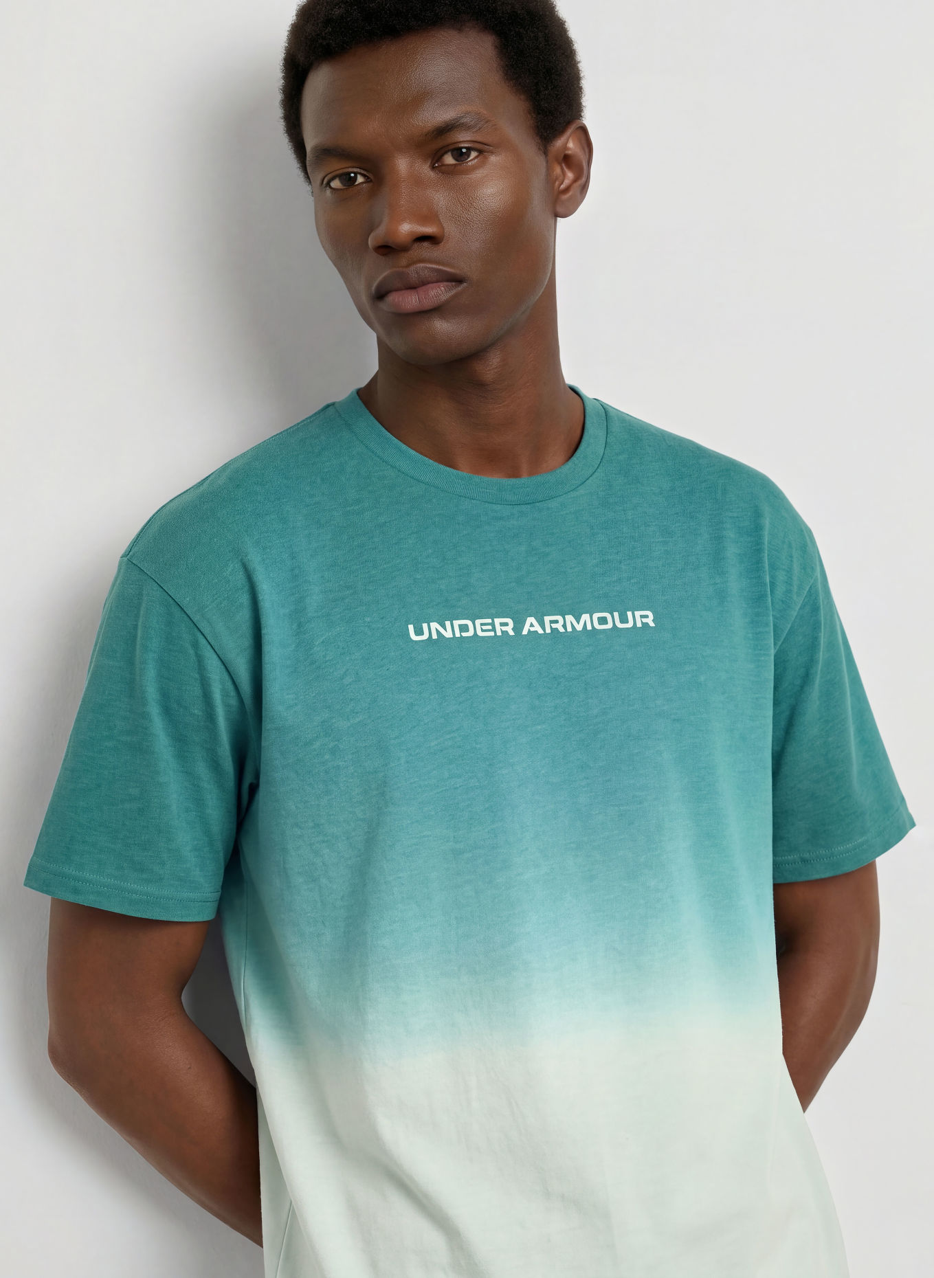 UNDER ARMOUR Koszulka oversize UA HEAVYWEIGHT GRADIENT: ZIELONY / MIĘTOWY