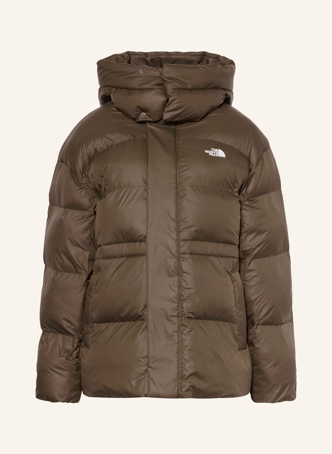 THE NORTH FACE Oversized Quilted Jacket: DARK BROWN