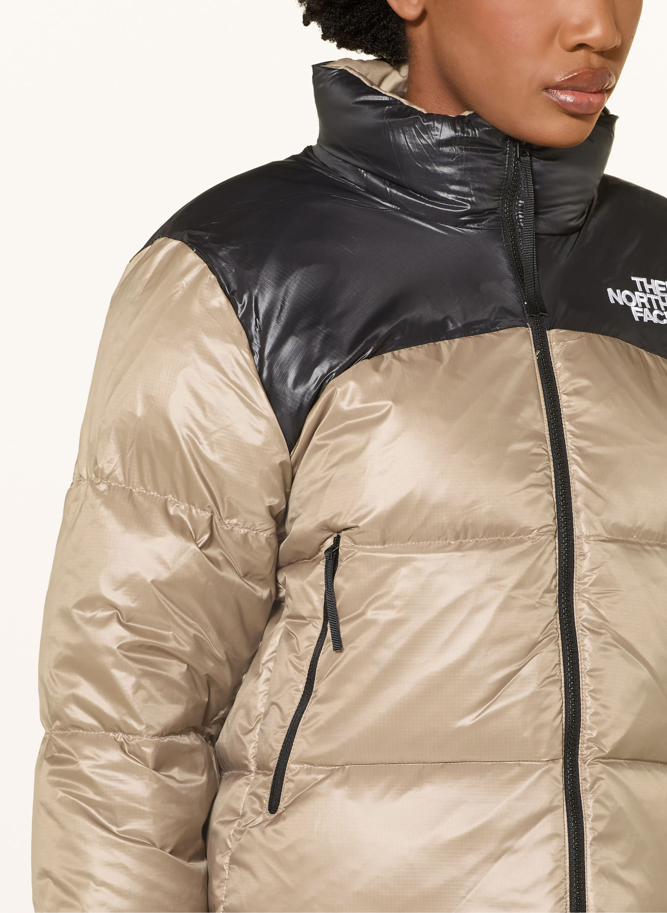 THE NORTH FACE Jachetă din puf PERTEX NUPTSE reversibilă: BEJ / NEGRU