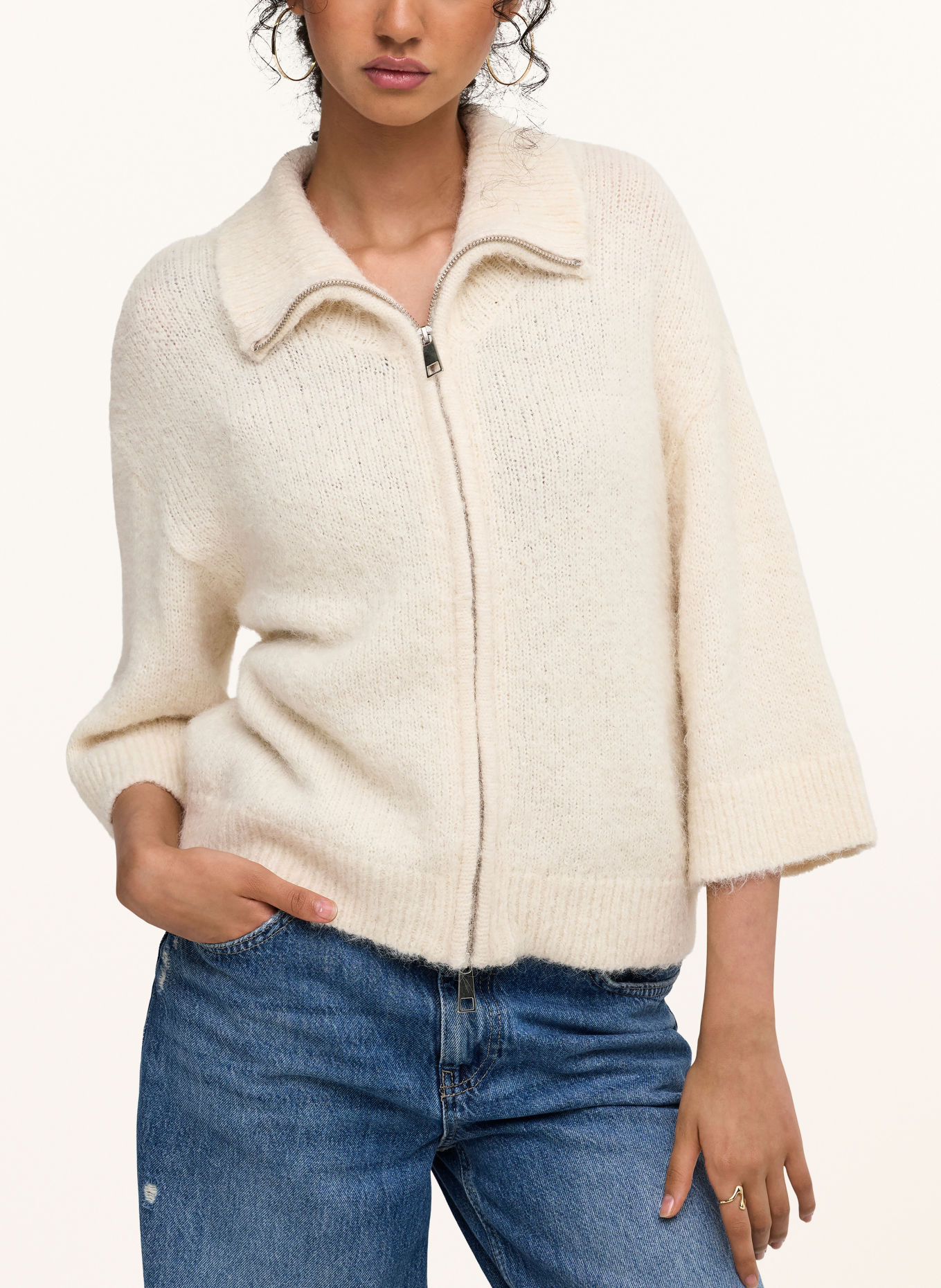 ONLY Cardigan with 3/4-length sleeves: WHITE
