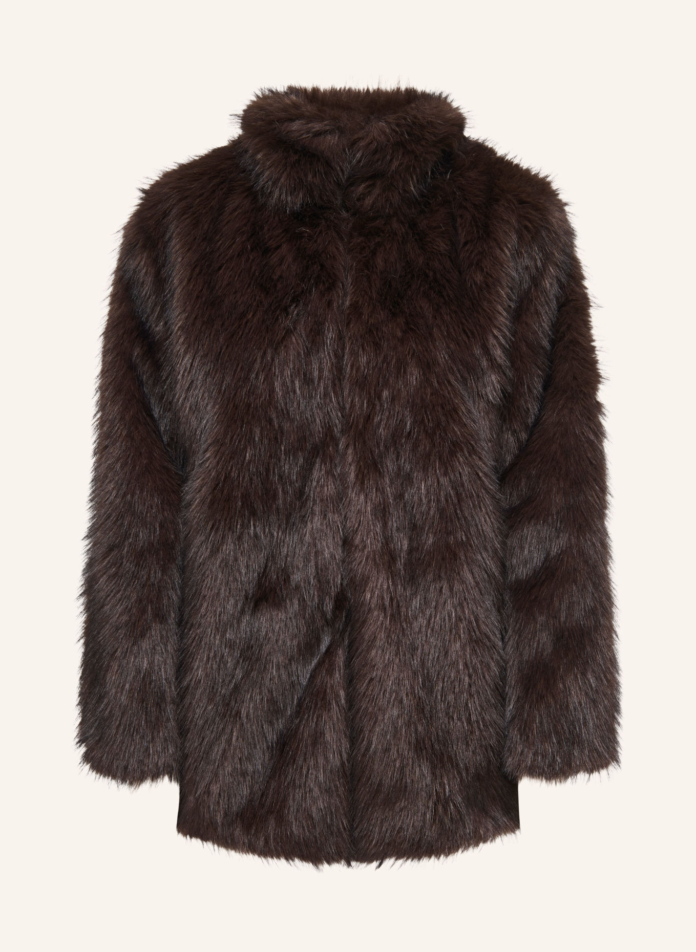 ONLY Faux Fur Jacket: DARK BROWN