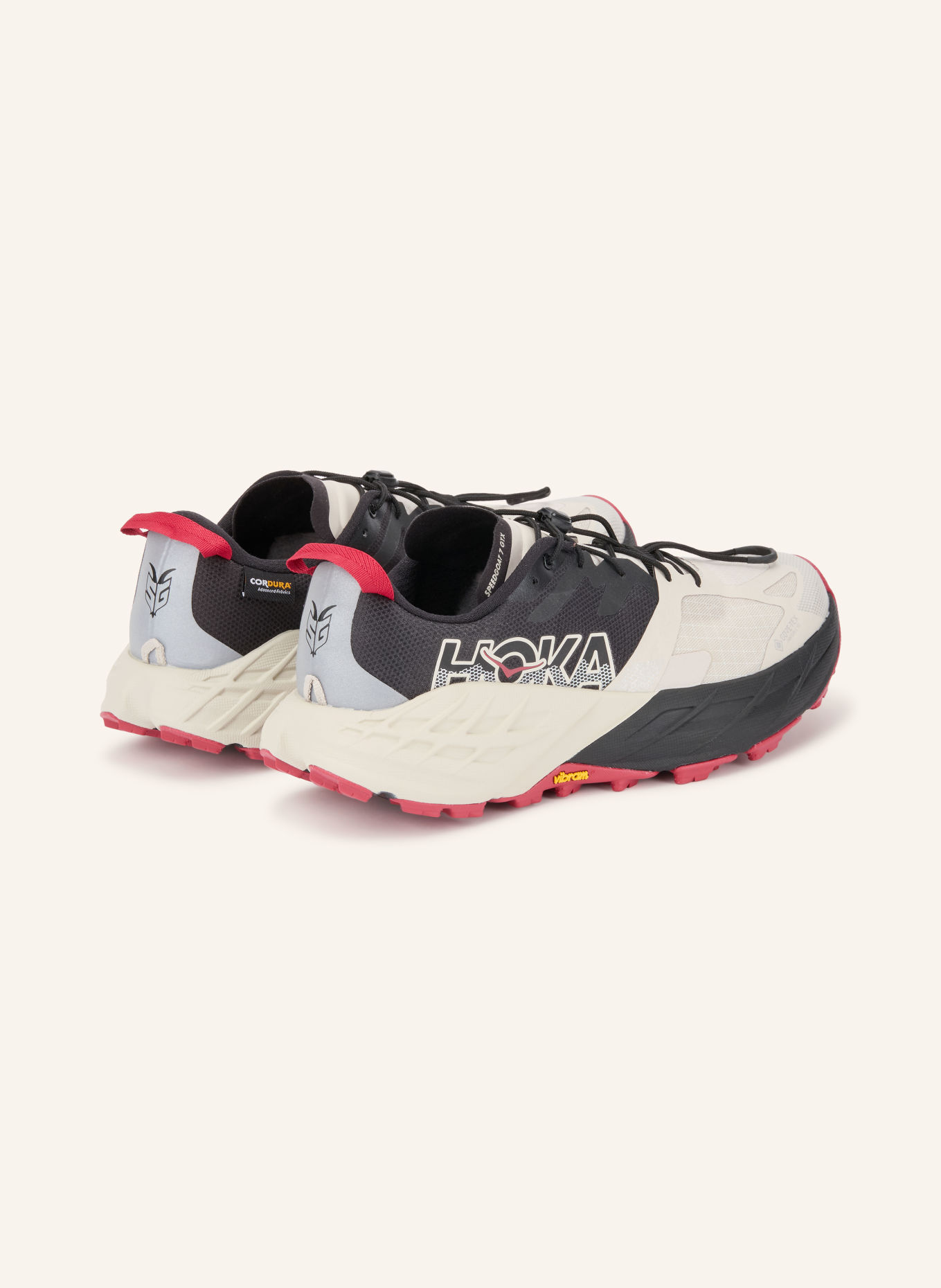 HOKA SPEEDGOAT 7 GTX Trail running shoes: LIGHT GRAY / DARK RED / BLACK