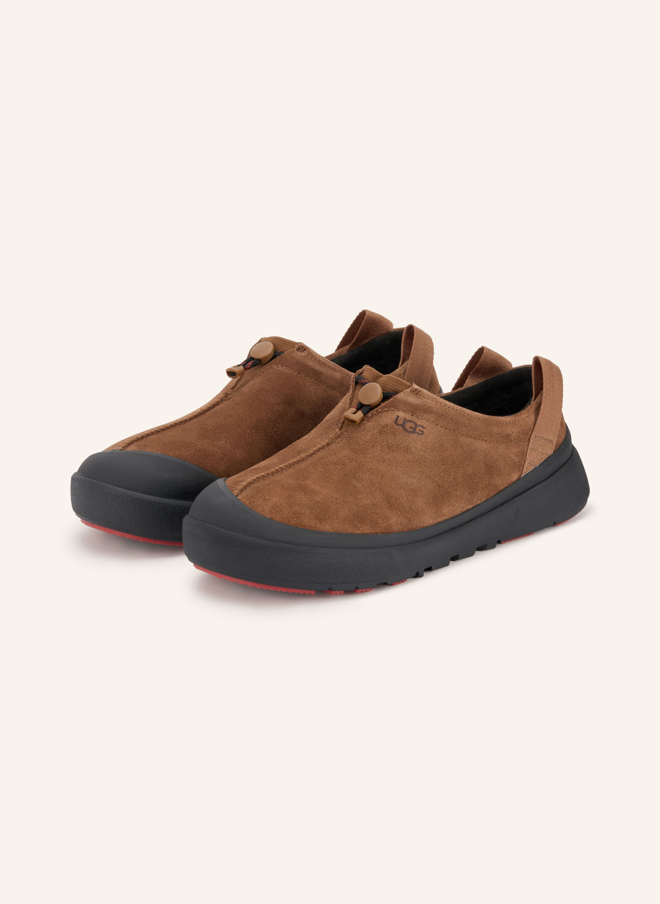 UGG TASMAN OUTPOST Slip-ons: COGNAC / BLACK