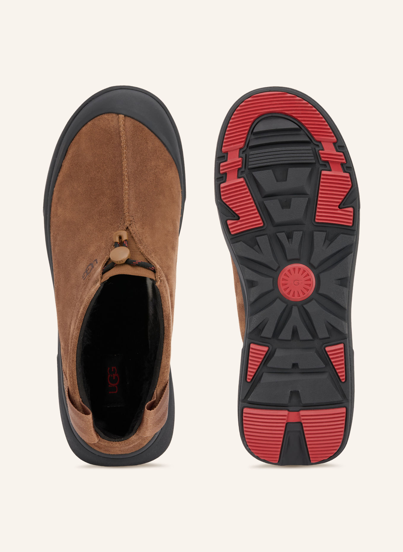 UGG TASMAN OUTPOST Slip-ons: COGNAC / BLACK