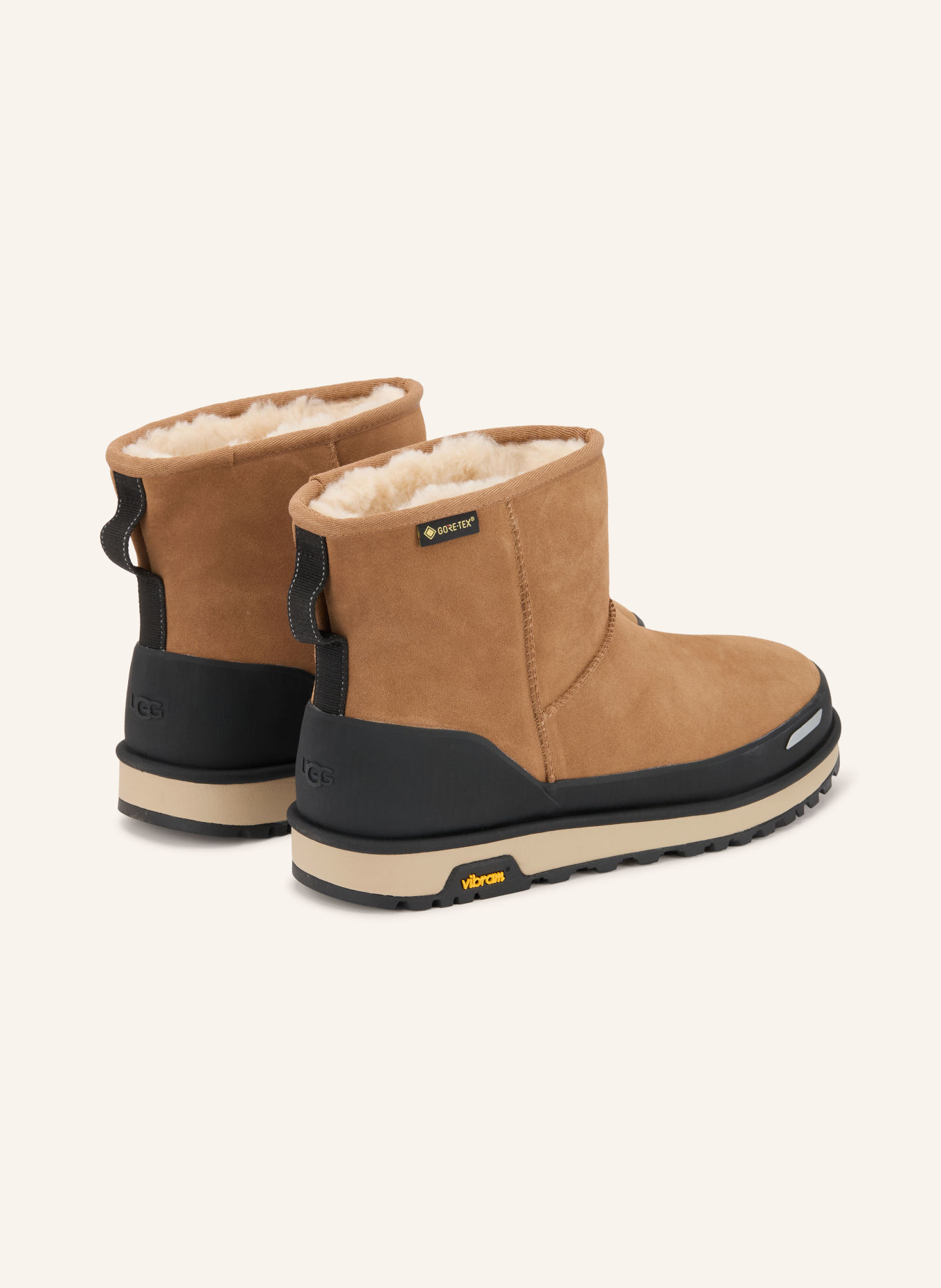 UGG Boots CLASSIC MINI: LIGHT BROWN / BLACK
