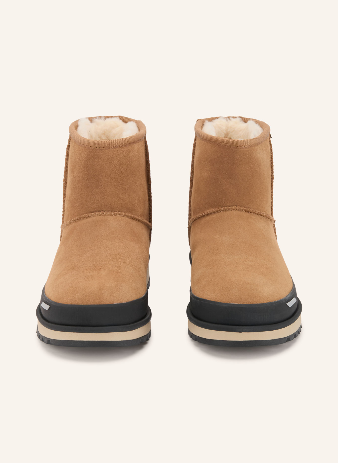 UGG Boots CLASSIC MINI: LIGHT BROWN / BLACK