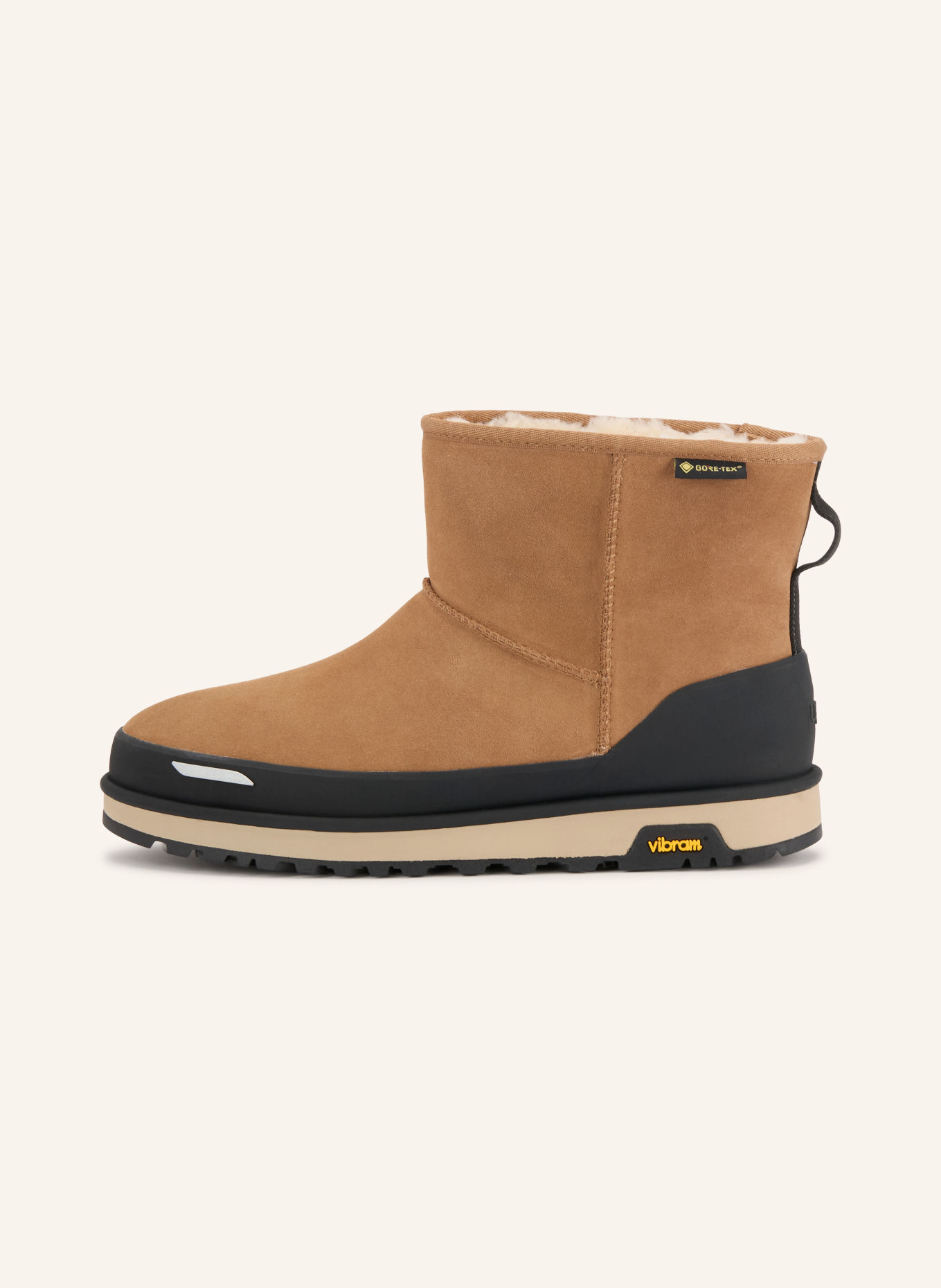 UGG Boots CLASSIC MINI: LIGHT BROWN / BLACK