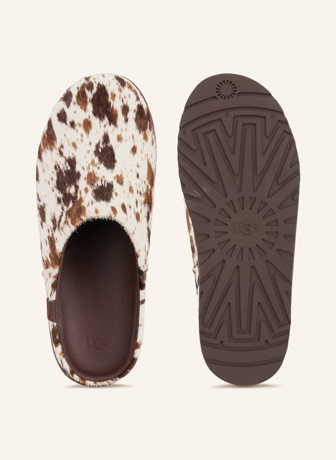 UGG OTZO WESTERN Slides: CREAM / DARK BROWN / BROWN