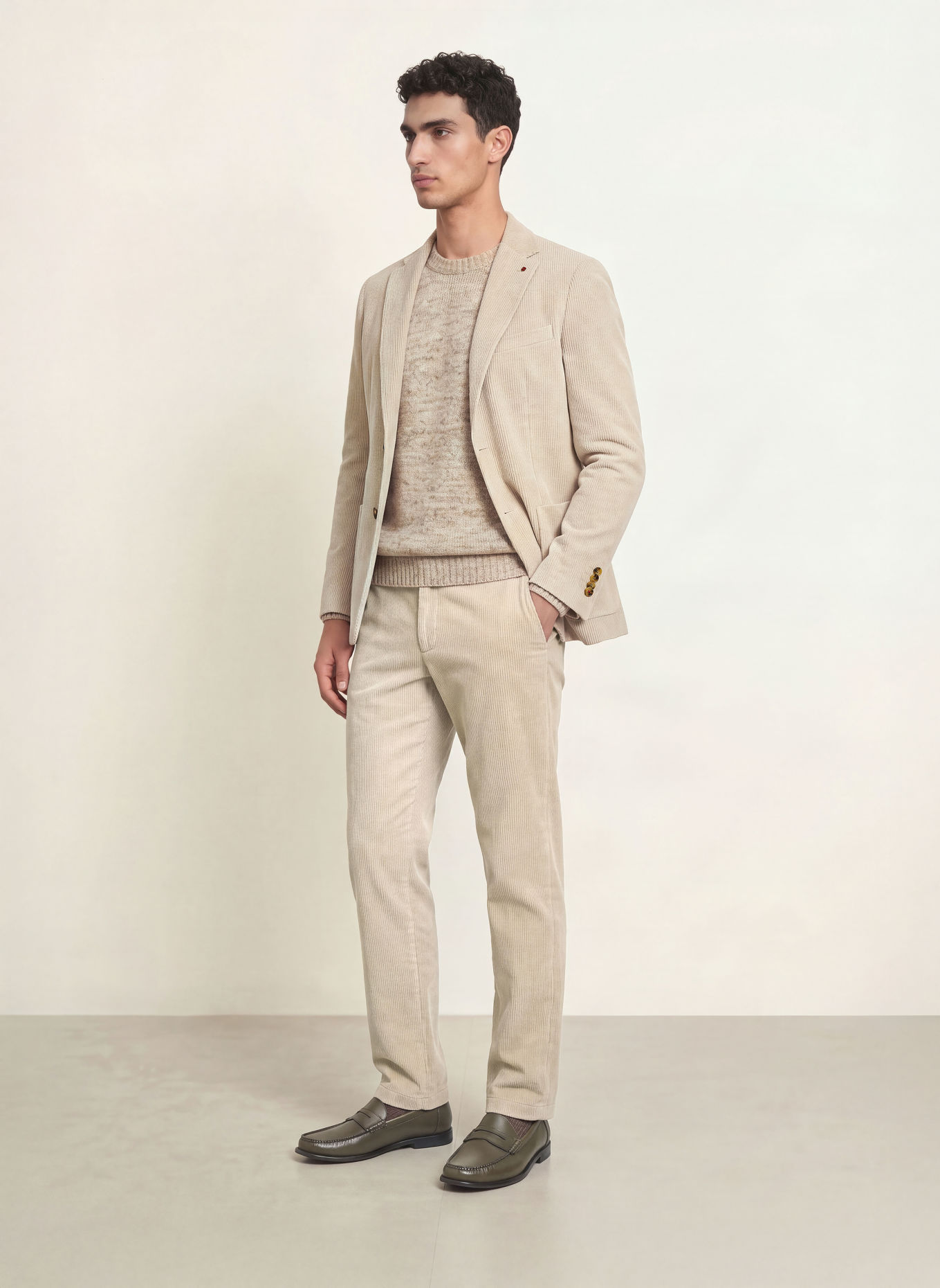 CG - CLUB of GENTS Anzugsakko Slim Fit aus Cord: 22 BEIGE