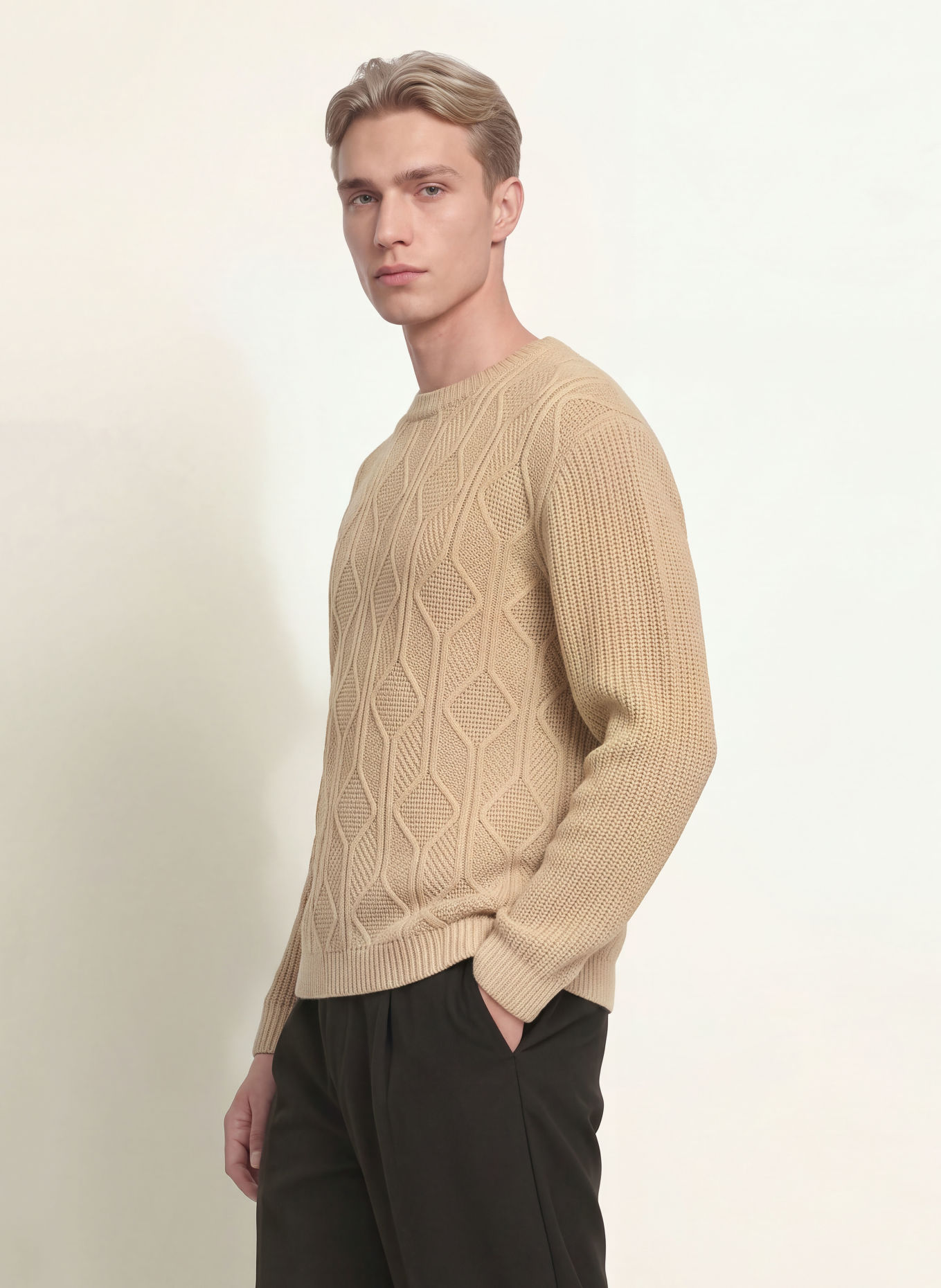 CG - CLUB of GENTS CG BRAVEN Sweater: BEIGE
