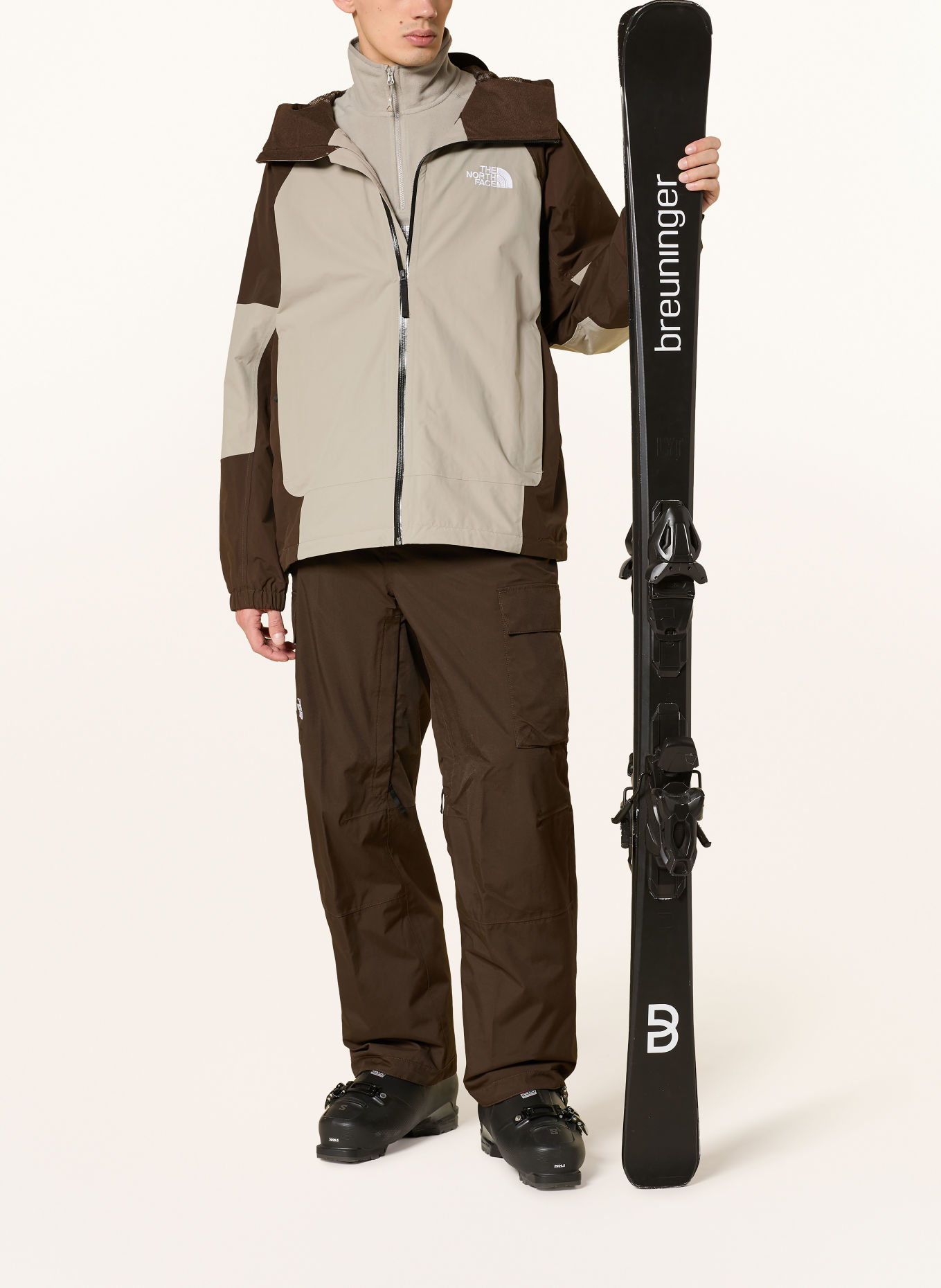 THE NORTH FACE SLIDER Hardshell ski jacket: LIGHT GRAY / DARK BROWN