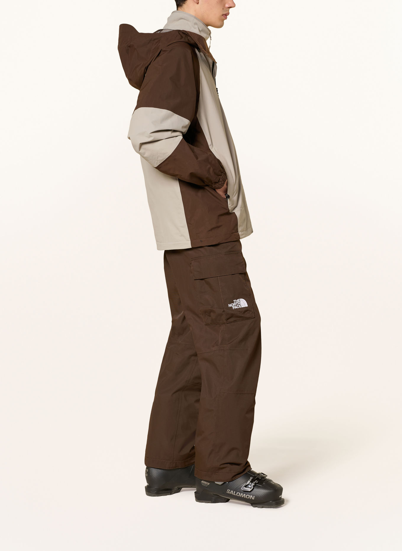 THE NORTH FACE SLIDER Hardshell ski jacket: LIGHT GRAY / DARK BROWN