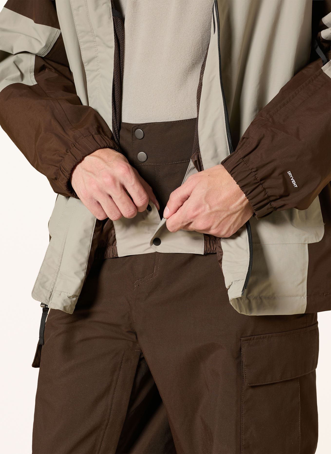 THE NORTH FACE SLIDER Hardshell ski jacket: LIGHT GRAY / DARK BROWN