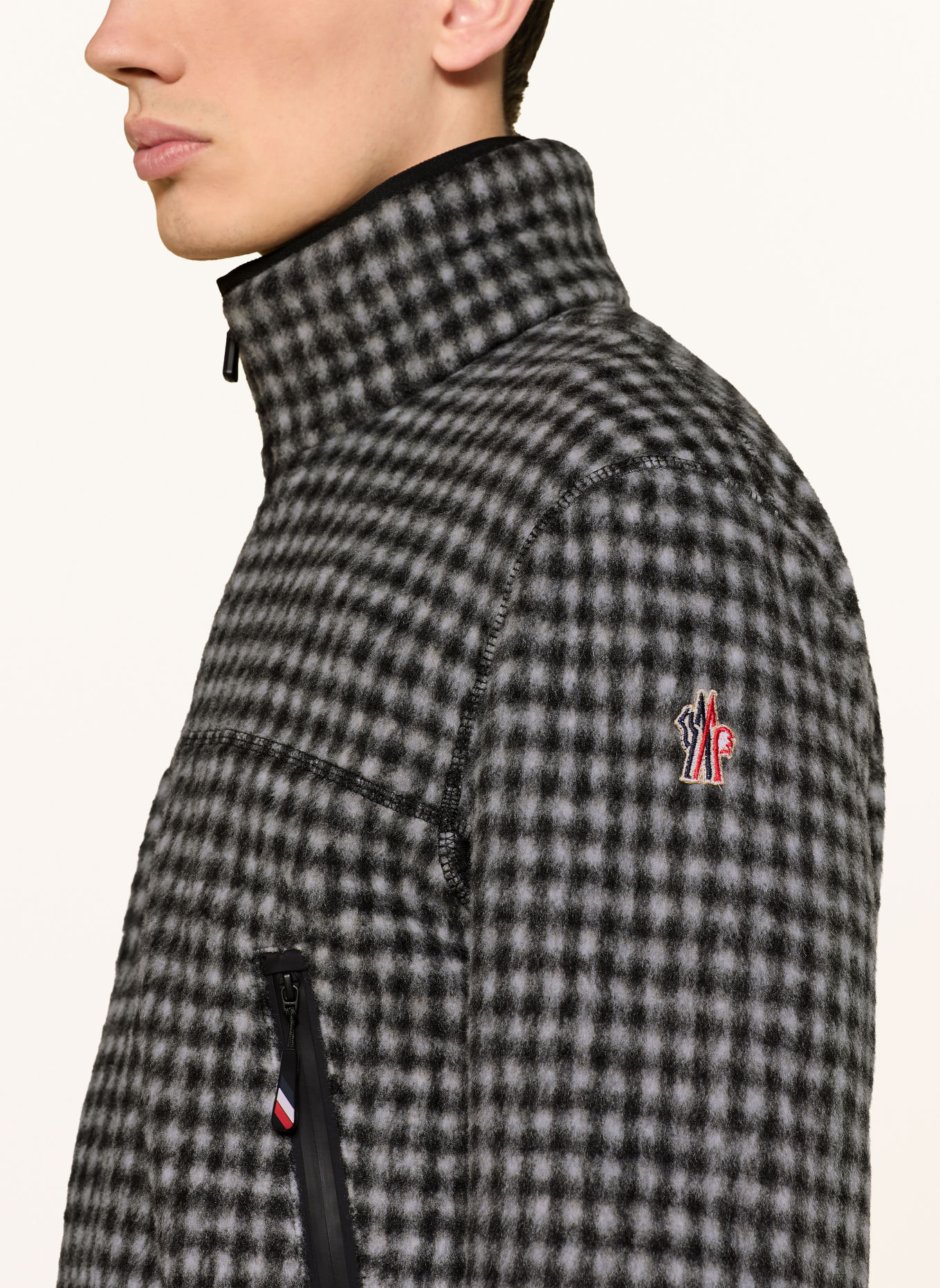 MONCLER GRENOBLE Jachetă de strat intermediar: GRI ÎNCHIS / GRI