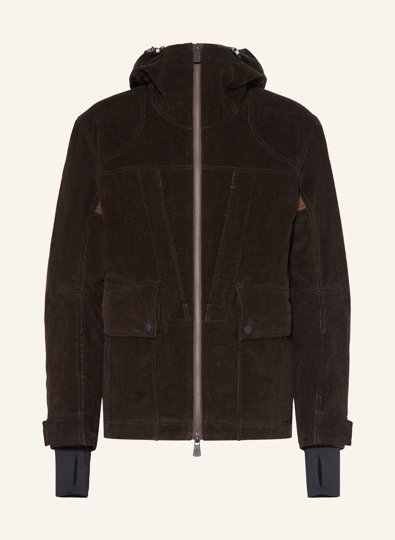 MONCLER GRENOBLE AIROLO Corduroy Ski Jacket: DARK BROWN
