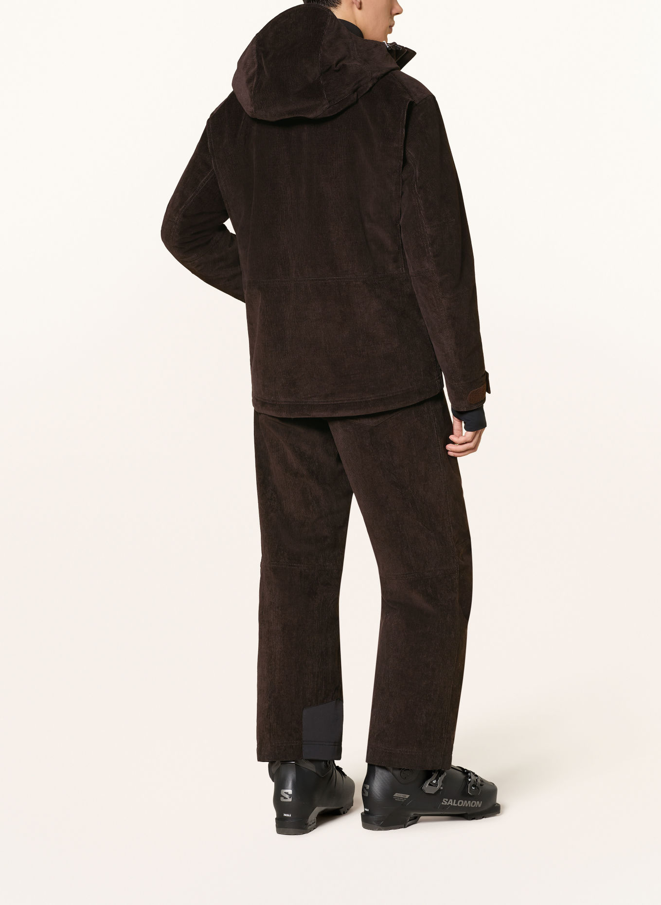 MONCLER GRENOBLE AIROLO Corduroy Ski Jacket: DARK BROWN