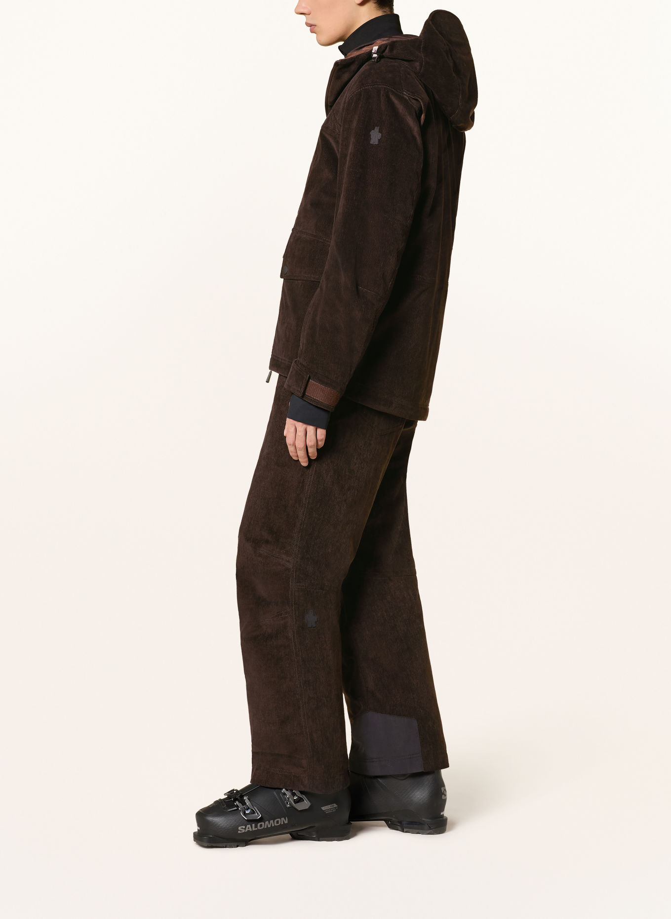 MONCLER GRENOBLE AIROLO Corduroy Ski Jacket: DARK BROWN