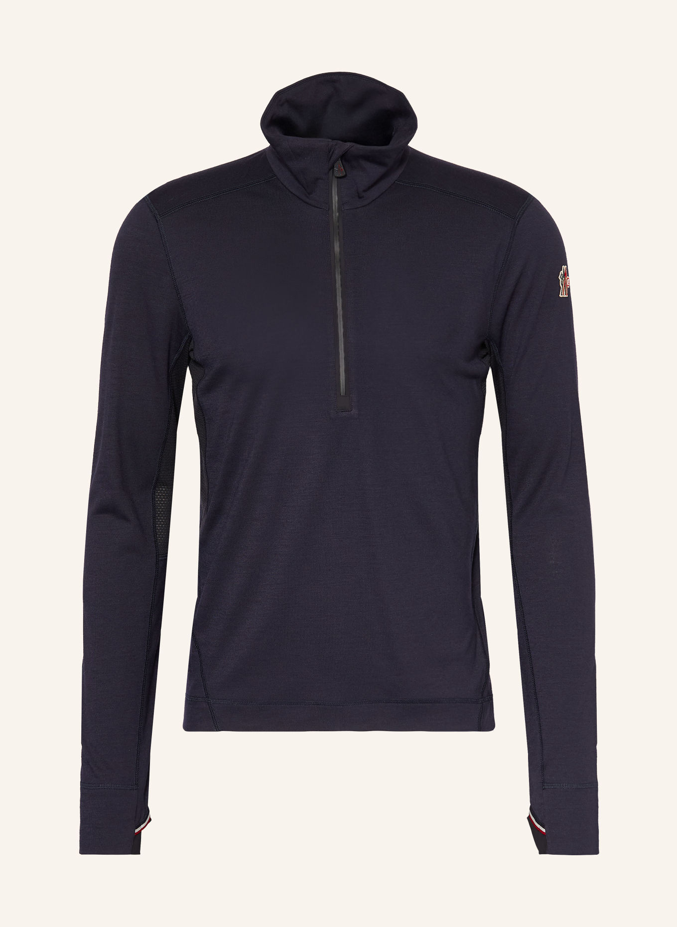 MONCLER GRENOBLE Pull col zippé: BLEU FONCÉ