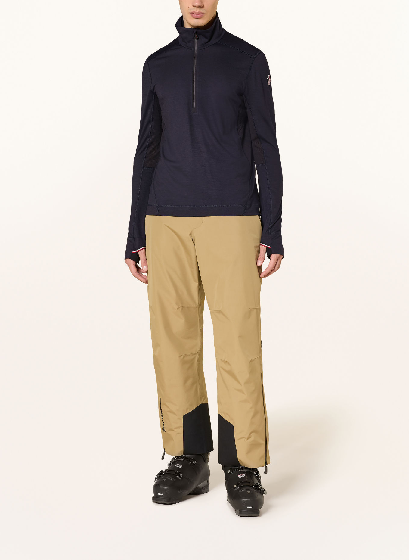 MONCLER GRENOBLE Pull col zippé: BLEU FONCÉ