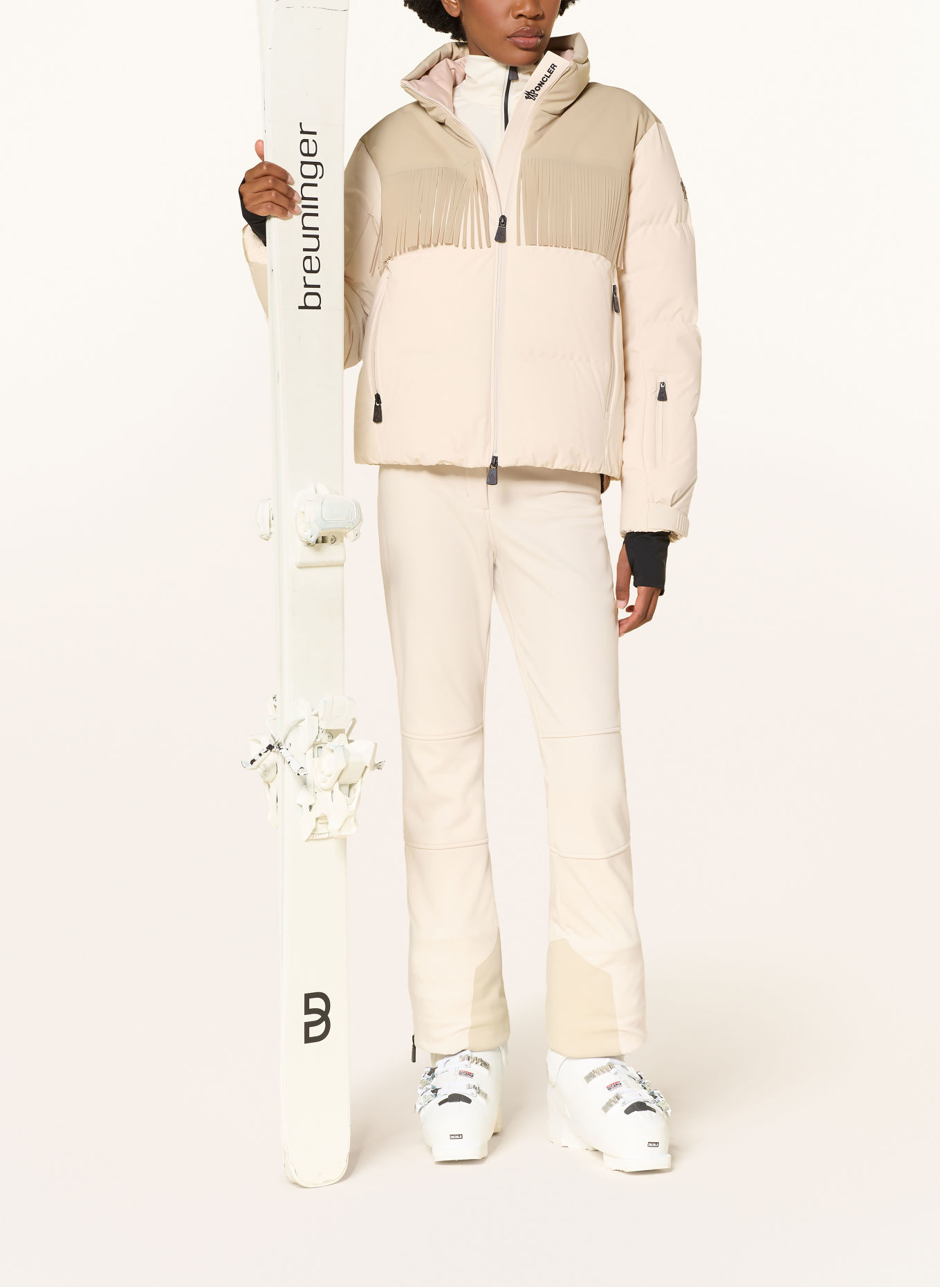 MONCLER GRENOBLE Daunen-Skijacke BESSIN: WEISS / BEIGE