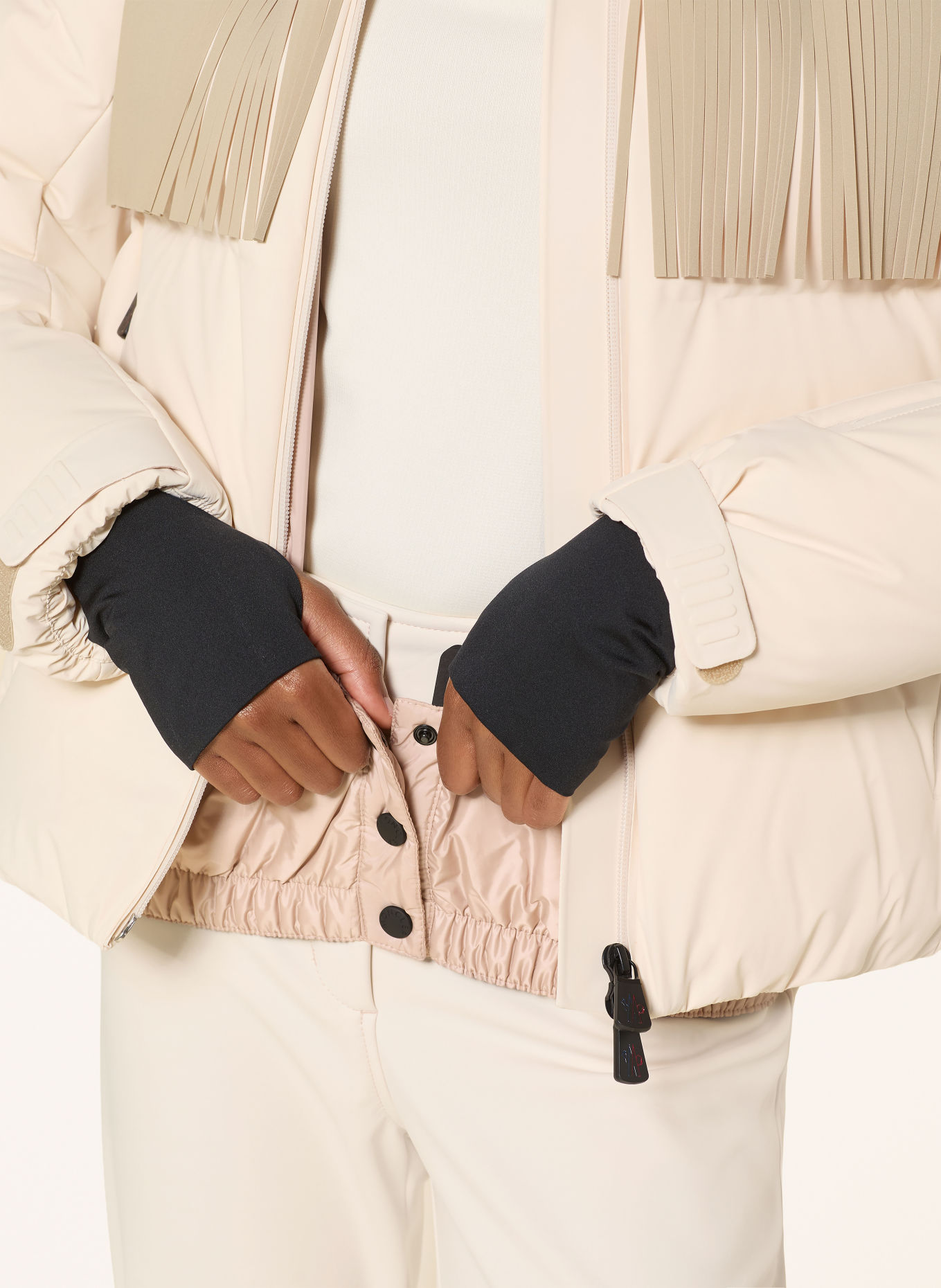 MONCLER GRENOBLE Daunen-Skijacke BESSIN: WEISS / BEIGE