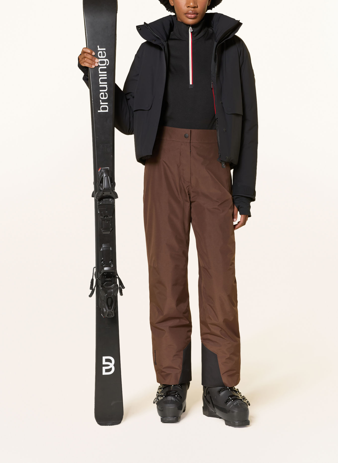 MONCLER GRENOBLE Ski pants: BROWN / BLACK