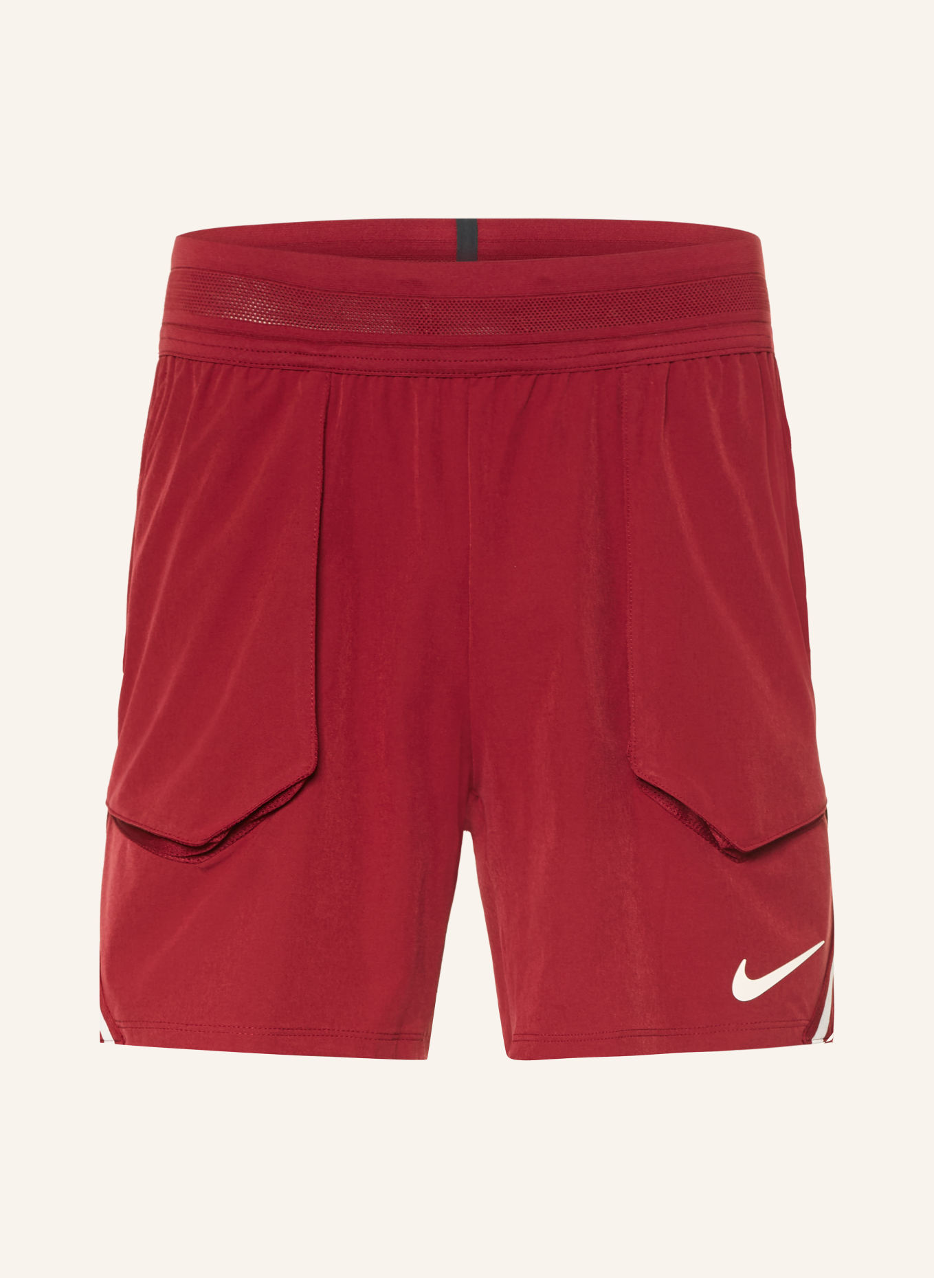 Nike Tennisshort COURT SLAM: DONKERROOD / WIT