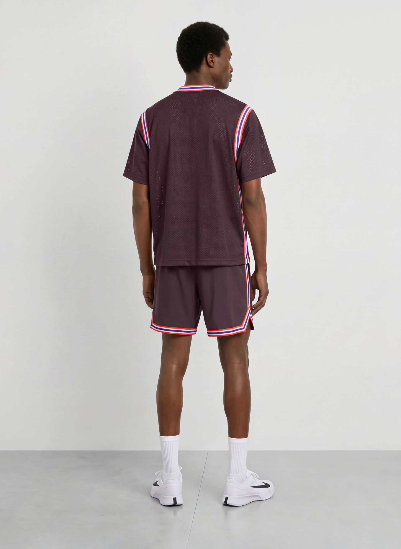 Nike Short de tennis COURT SLAM: LILAS FONCÉ / ORANGE FLUO / BLANC