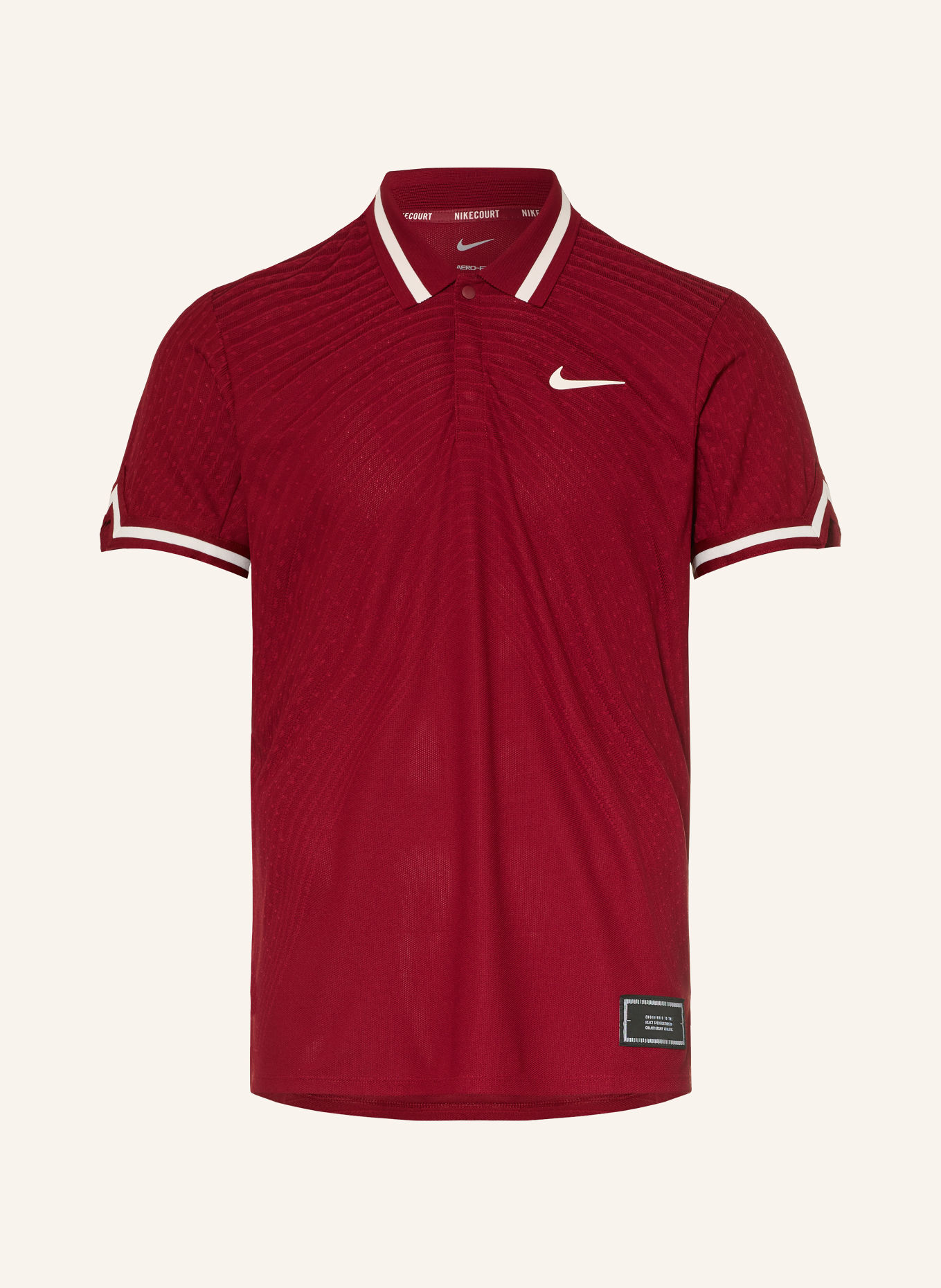 Nike Polo technique COURT SLAM: ROUGE FONCÉ / BLANC