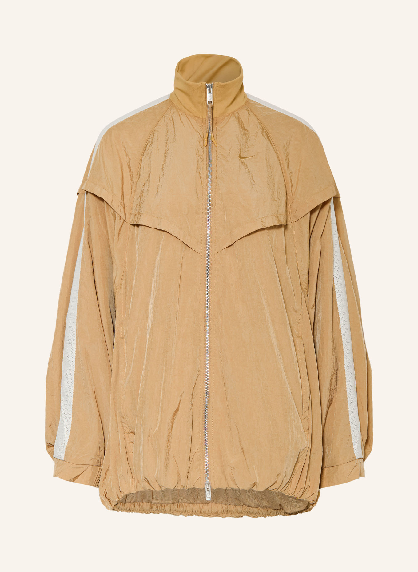 Nike Oversized zip-up sweatshirt: CAMEL
